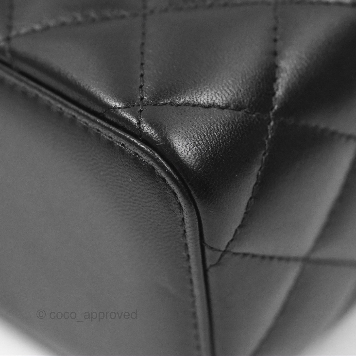 Chanel Vanity Rectangular Top Handle Black Lambskin Gold Hardware