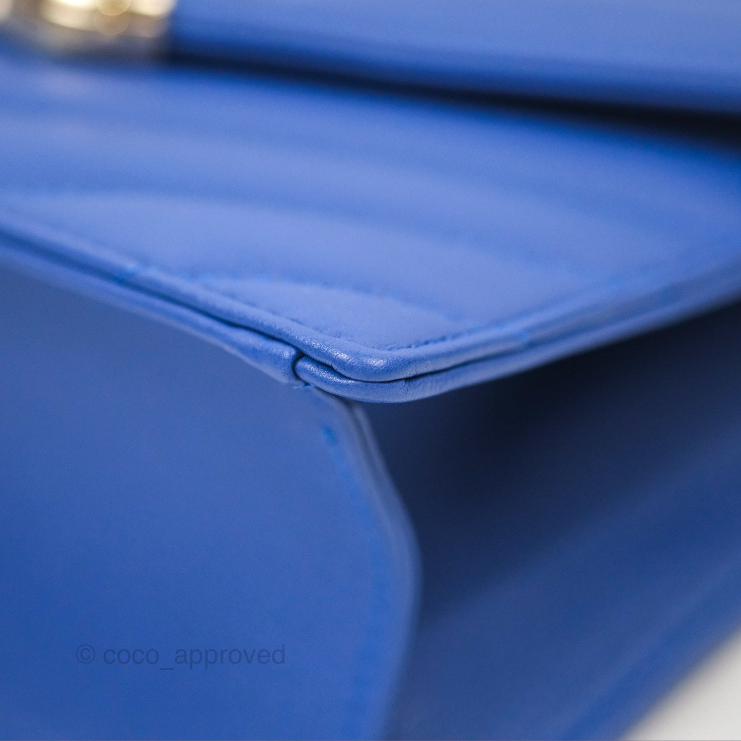 Chanel Chevron Square Envelope Flap Bag Royal Blue 19C