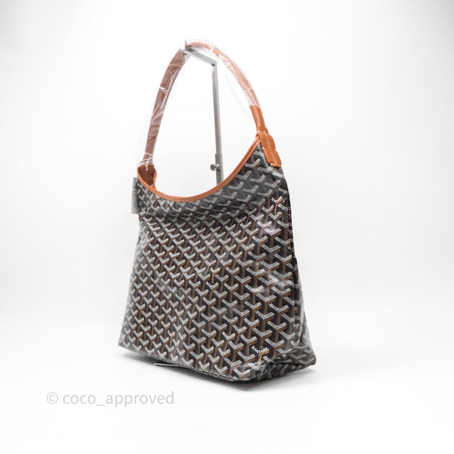 Goyard Bohème Hobo Bag Black/Tan Goyardine Canvas