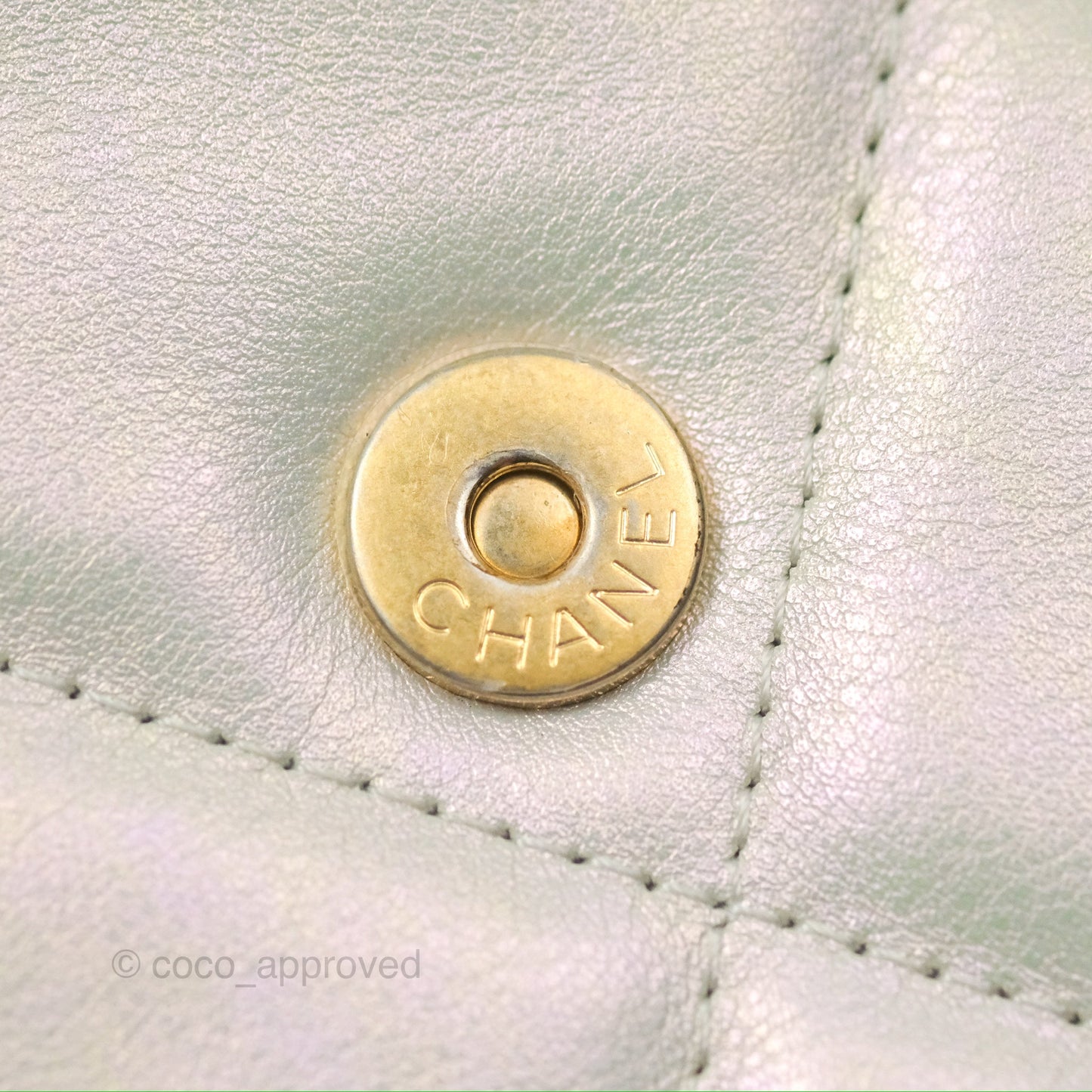 Chanel 19 Phone Holder Iridescent Ivory Mixed Hardware