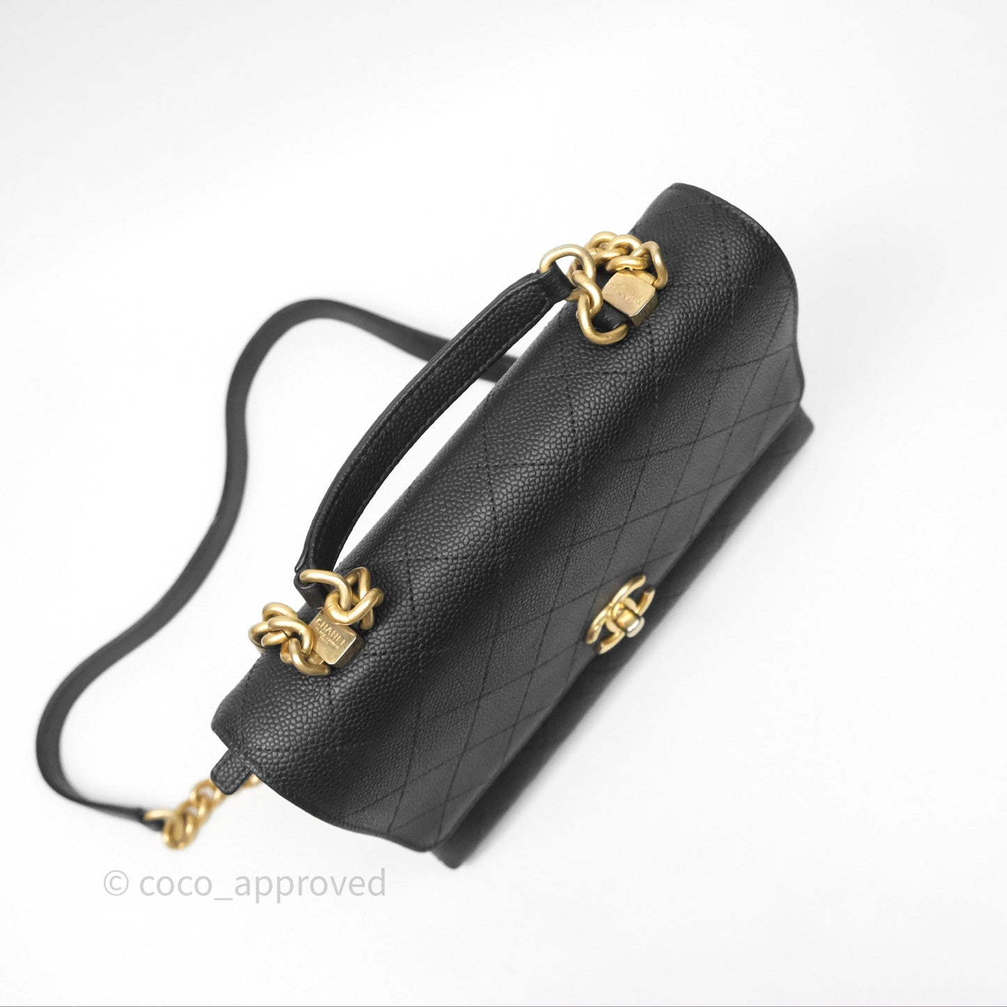Chanel Small Chic Affinity Grained Calfskin Black Aged Gold Hardware