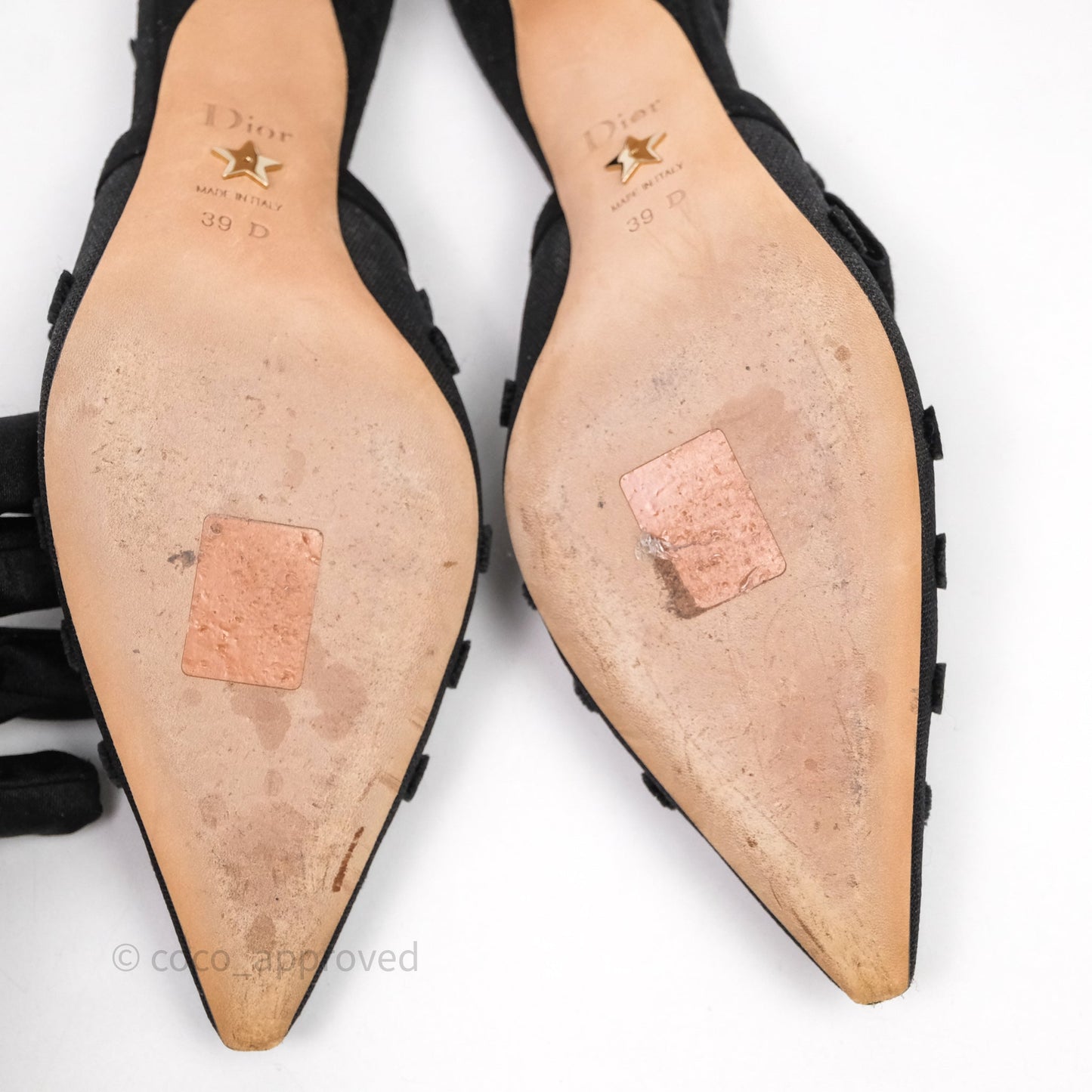 Christian Dior Black Dot Dot Slingback Size 39
