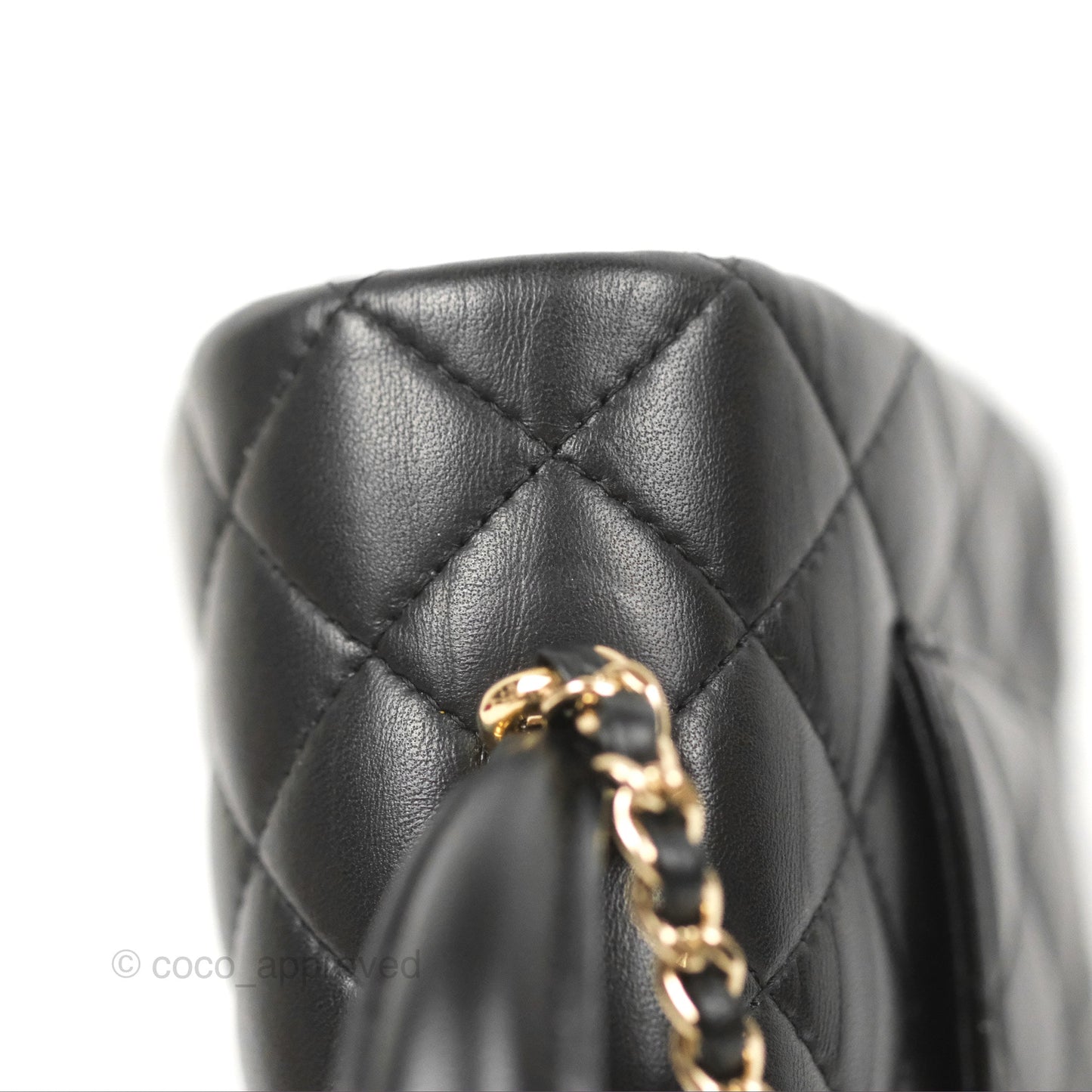Chanel Top Handle Mini Rectangular Flap Bag Black Lambskin Gold Hardware