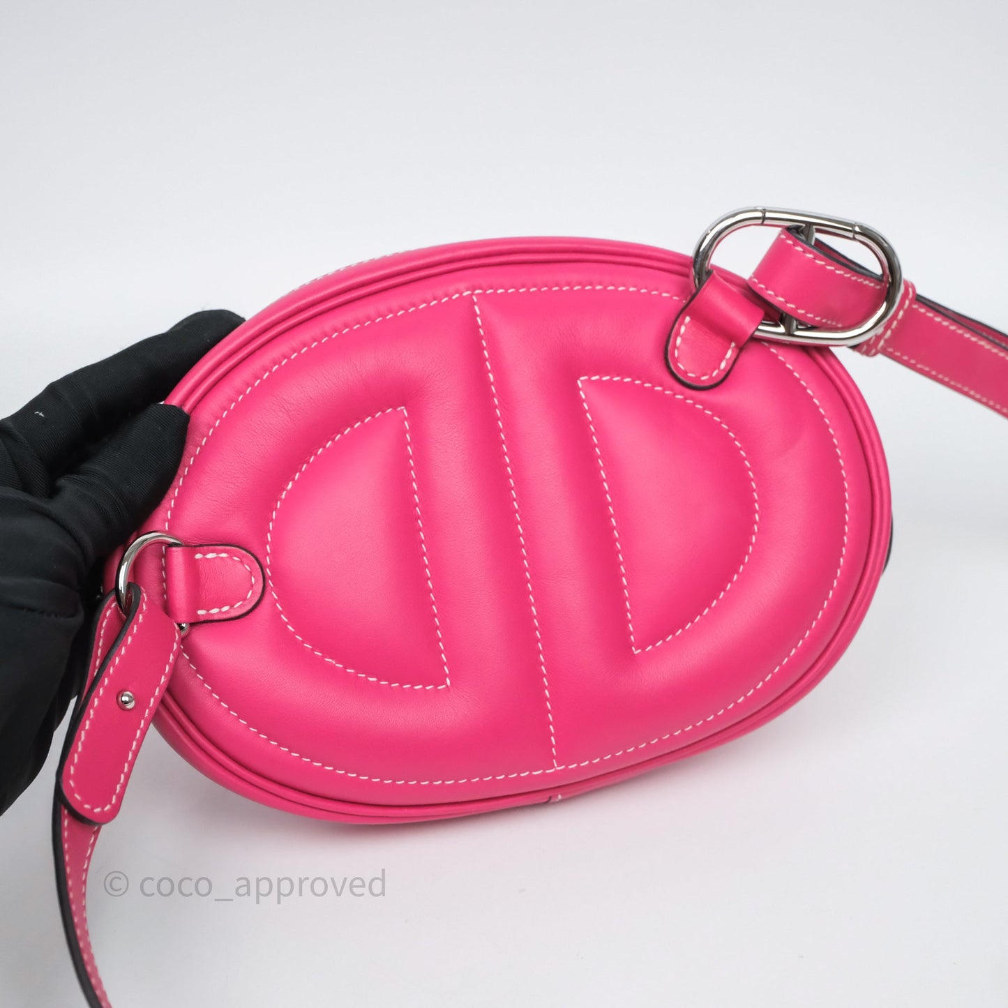 Hermes In-The-Loop Belt Bag 0D Rose Mexico/ 0F Bleu Frida Palladium Hardware