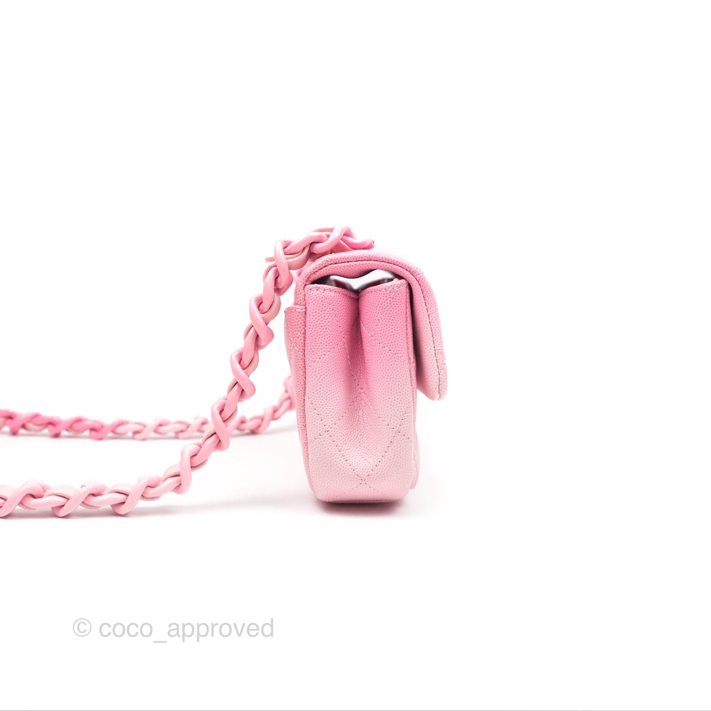 Chanel Mini Flap Bag Pink Ombre Caviar Pink Lacquered Metal Hardware 24C