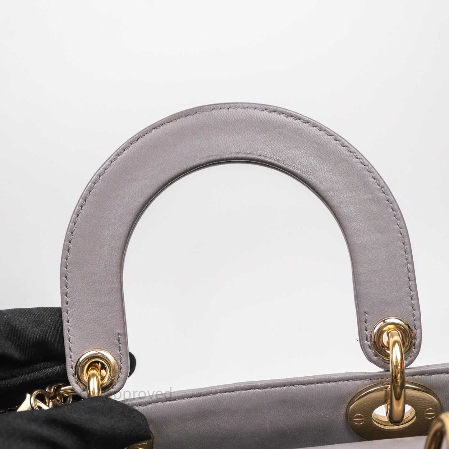 Christian Dior Small Lady Dior My ABCDior Bag Stone Gray Cannage Lambskin