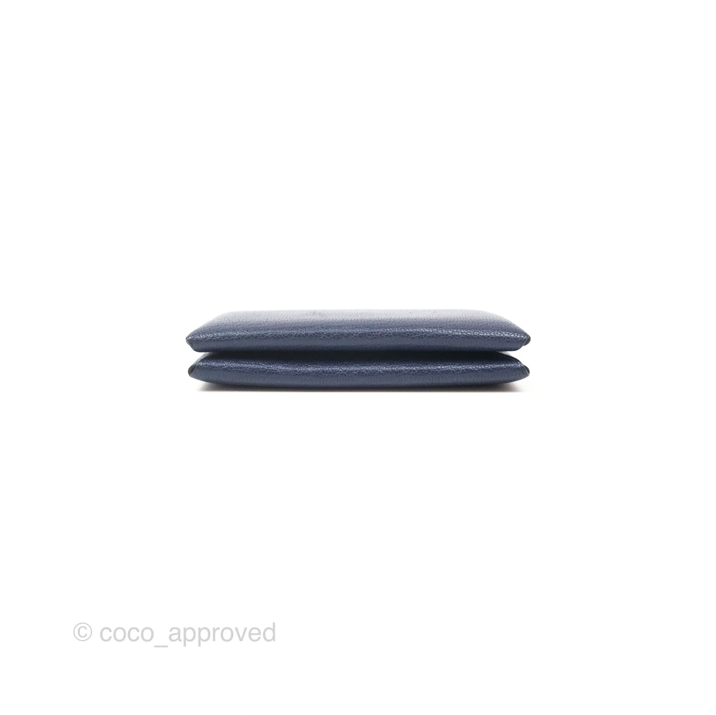 Hermès Calvi Card Holder Bleu Nuit 2Z Chevre Mysore