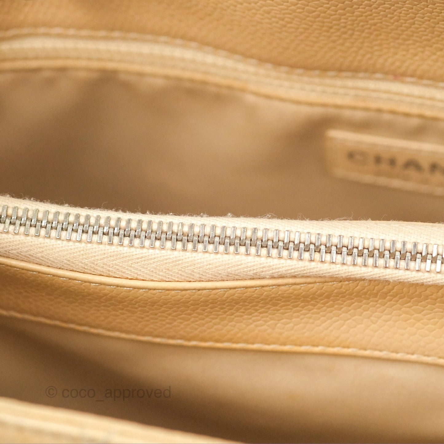 Chanel GST Beige Caviar Silver Hardware