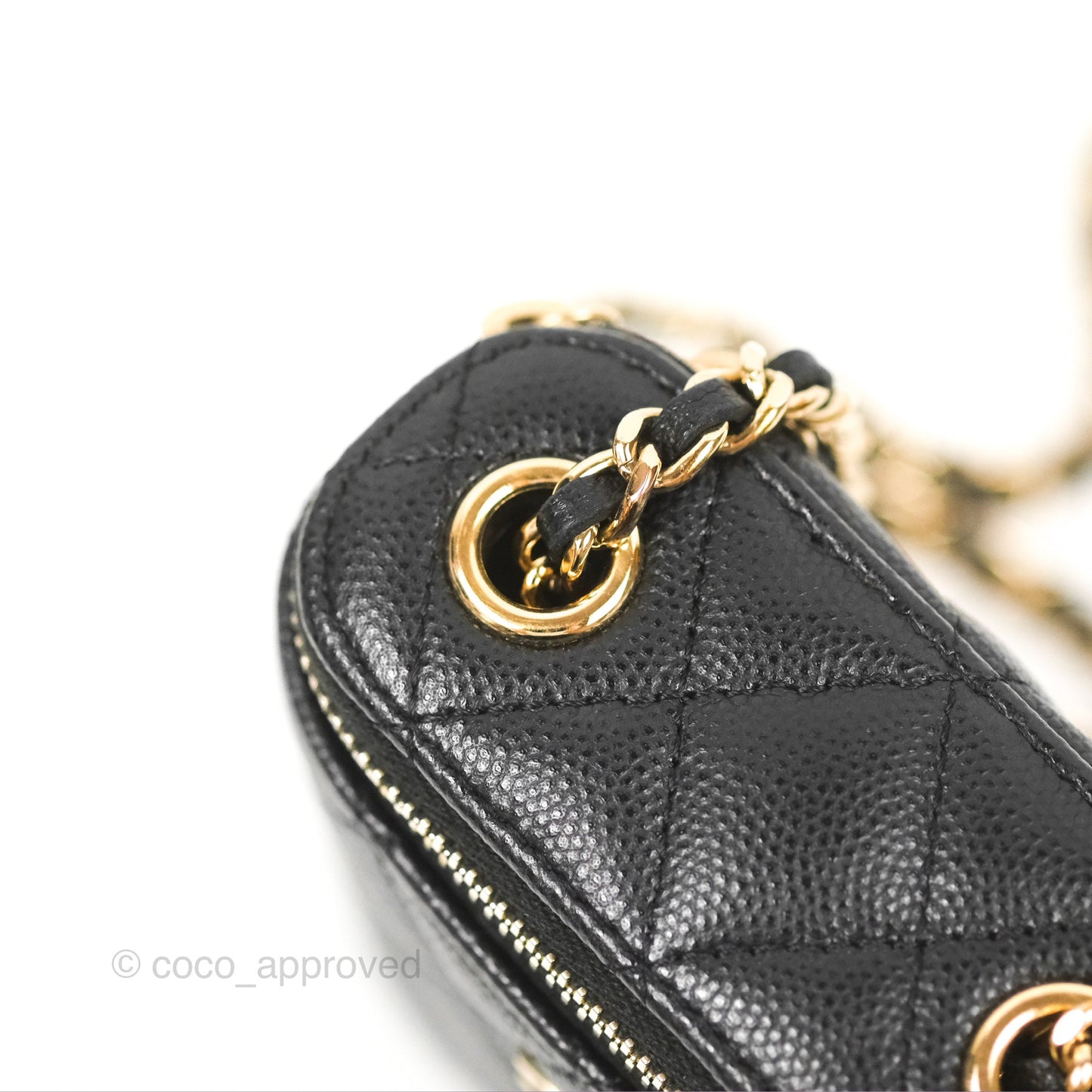 Chanel Classic Mini Vanity With Chain Black Caviar Gold Hardware