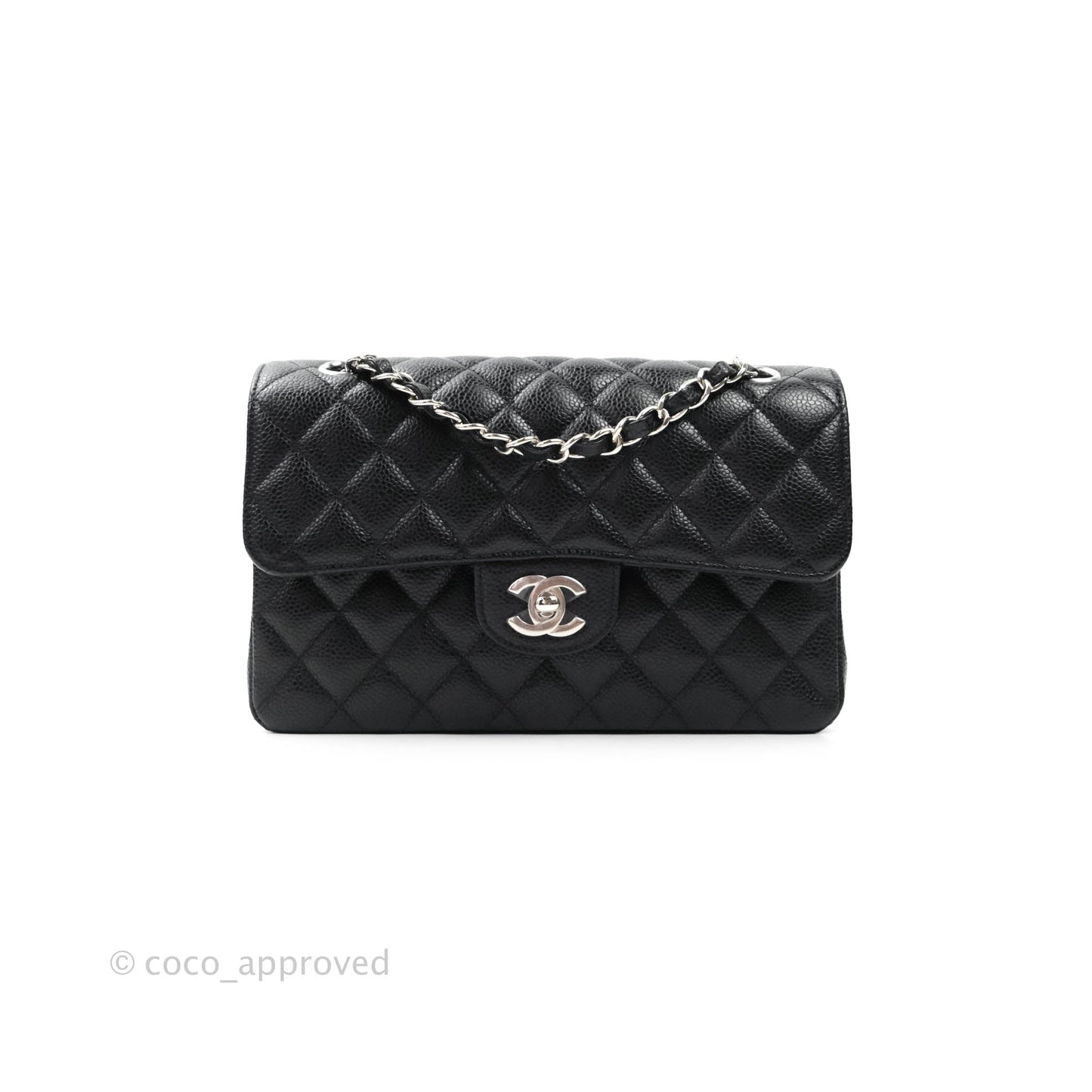 Chanel Classic Small S/M Flap Black Caviar Silver Hardware