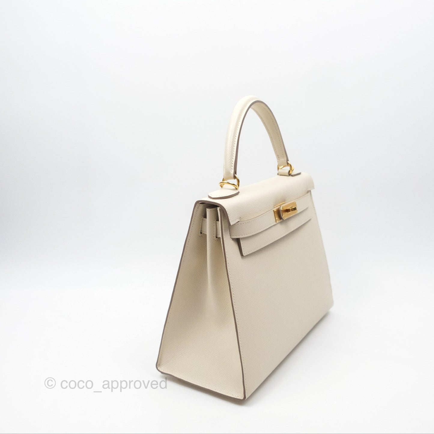 Hermès Kelly 28 Sellier Craie 10 Epsom Gold Hardware
