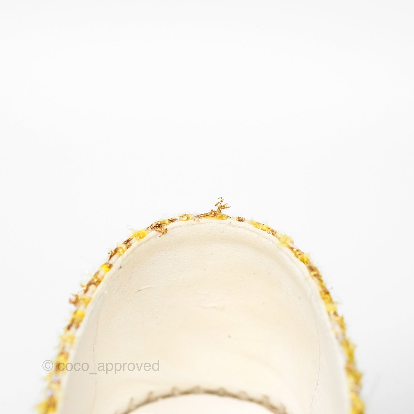 Chanel Espadrille Yellow Gold Tweed Size 36