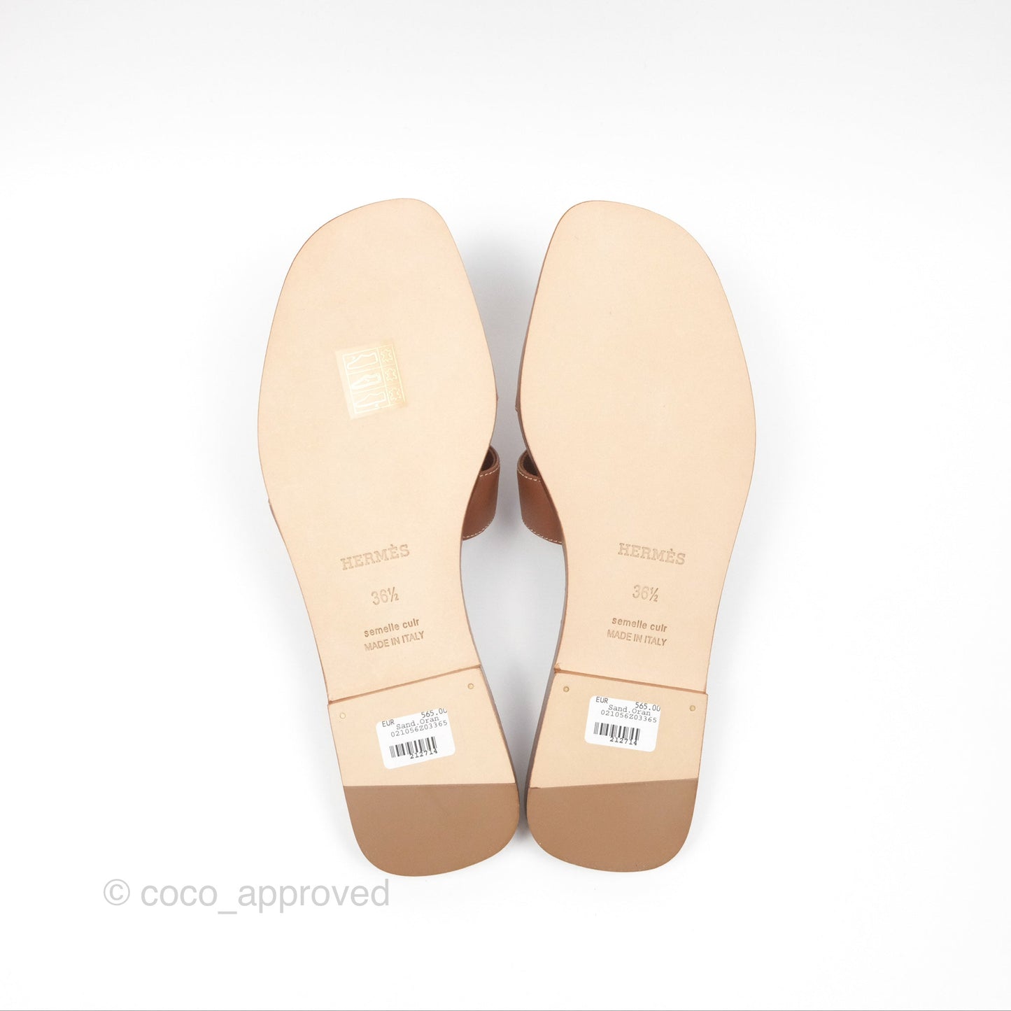 Hermès Oran Sandals Gold Swift Size 36.5