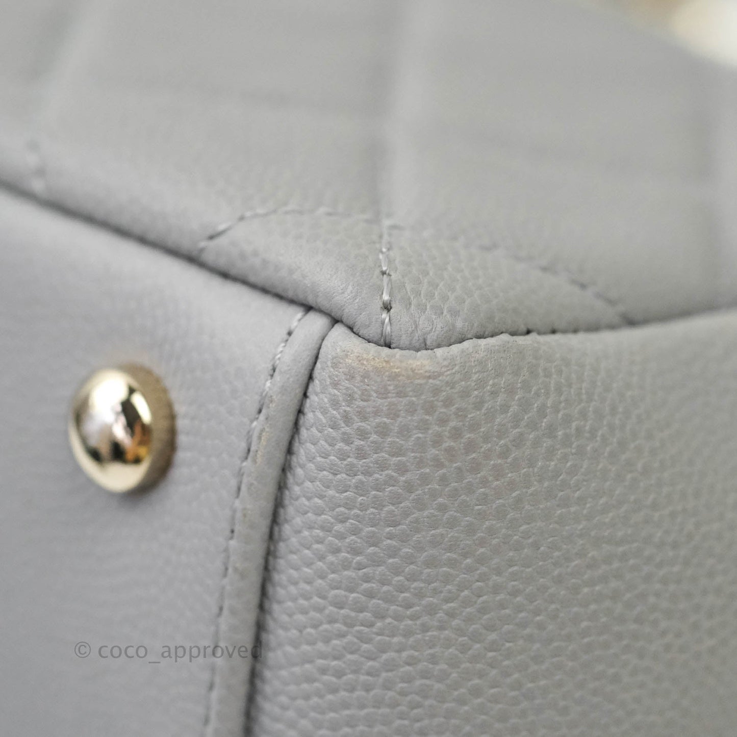 Chanel Quilted Small Business Affinity Flap Grey Caviar Gold Hardware
