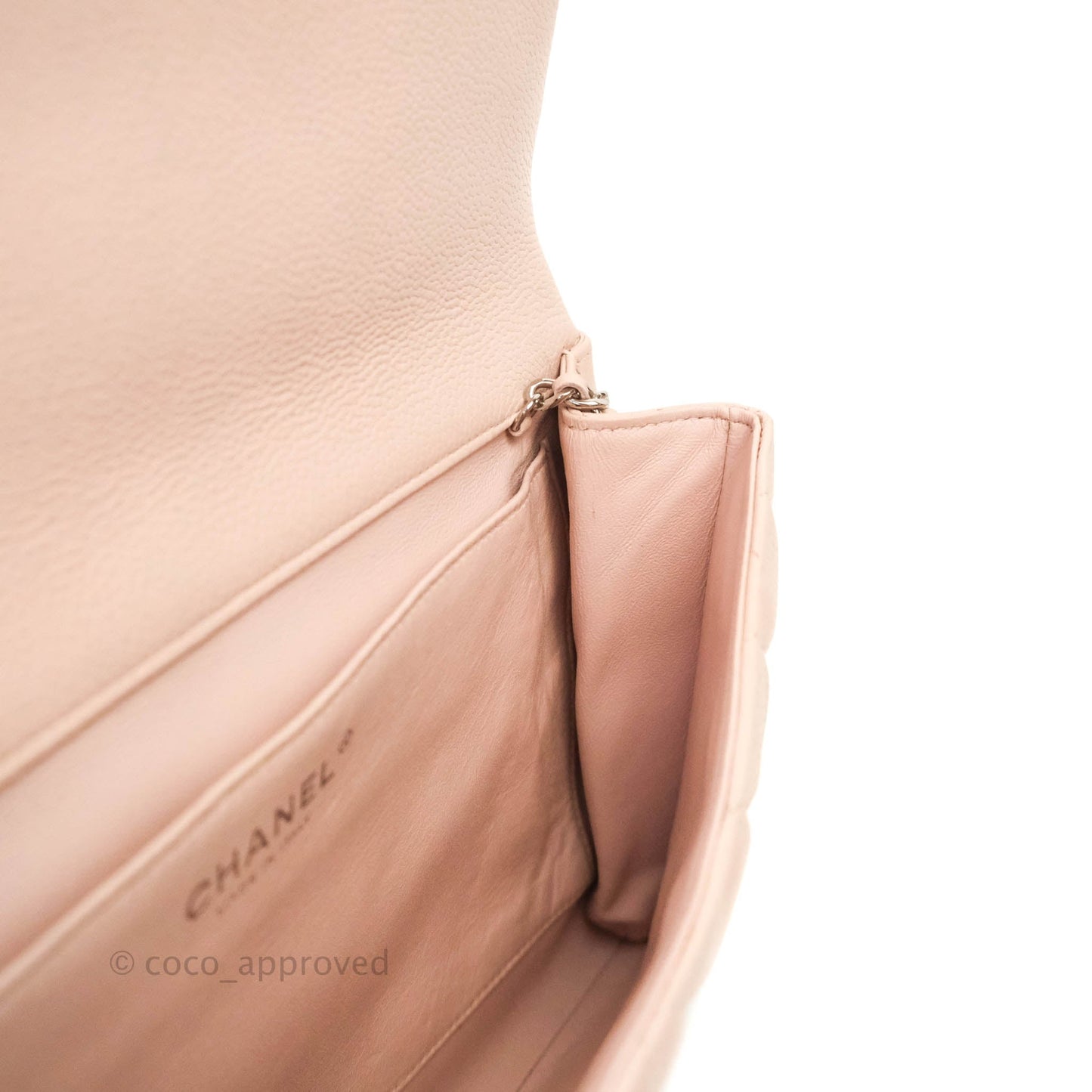 Chanel Quilted Clutch with Chain Sakura Pink Silver Hardware
