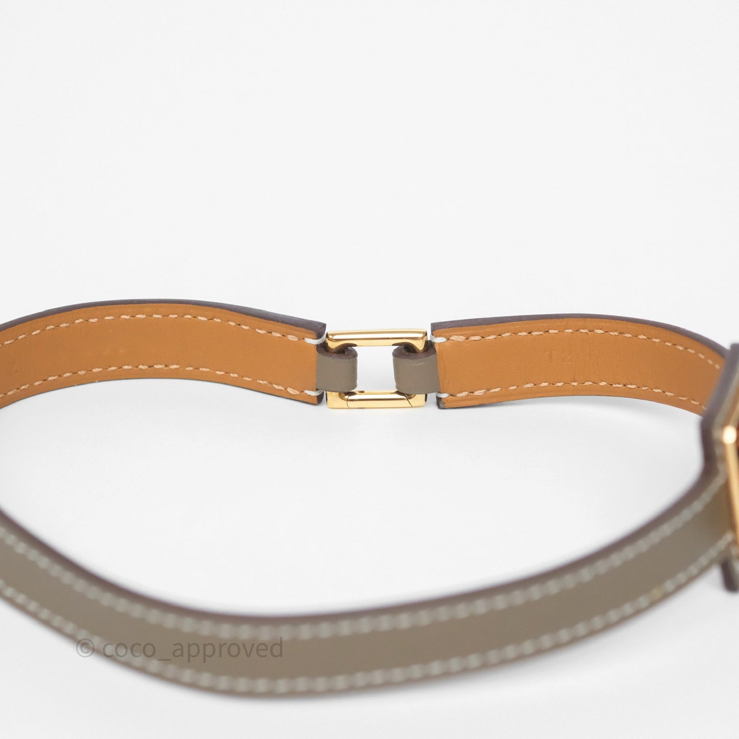 Hermès O'Kelly Double Tour Bracelet Etoupe 18 Swift Rose Gold Hardware