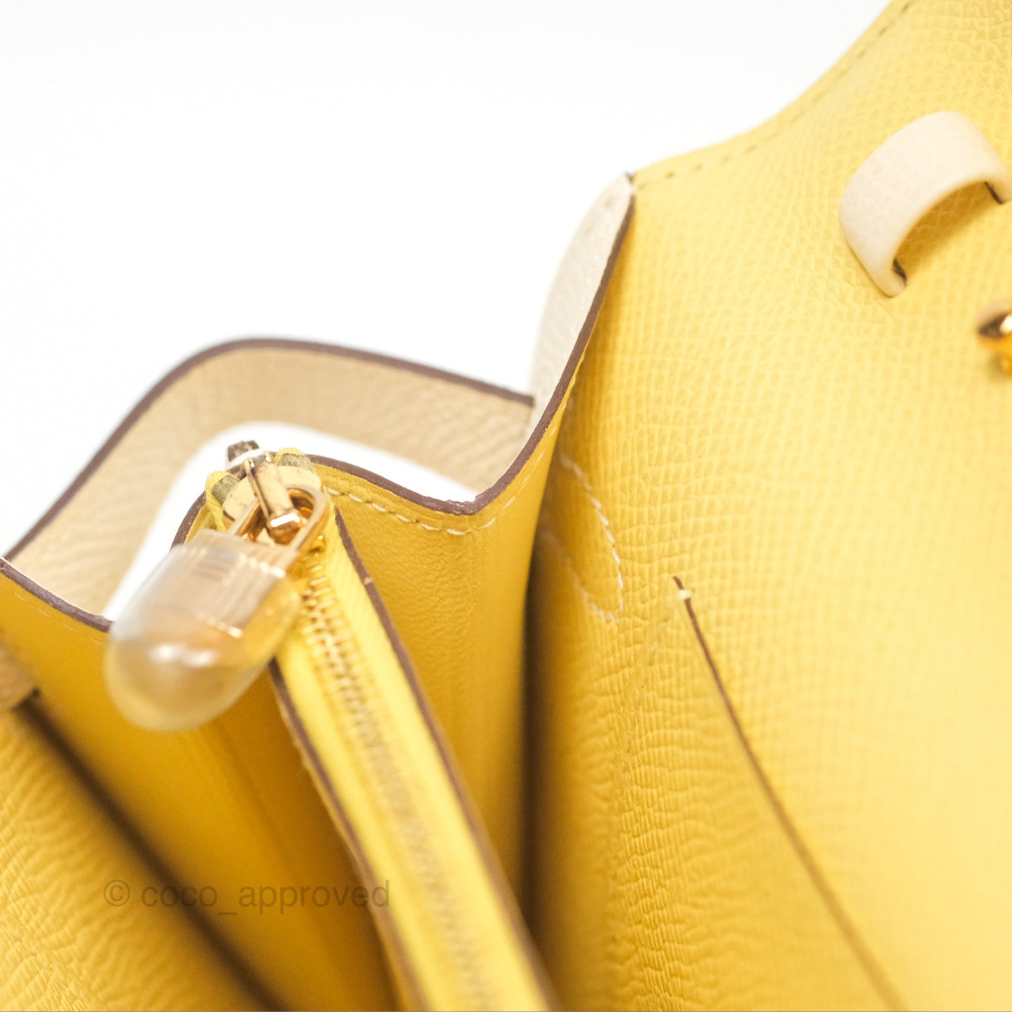 Hermès Kelly To Go Wallet Epsom Nata I2/ Jaune Poussin Gold Hardware