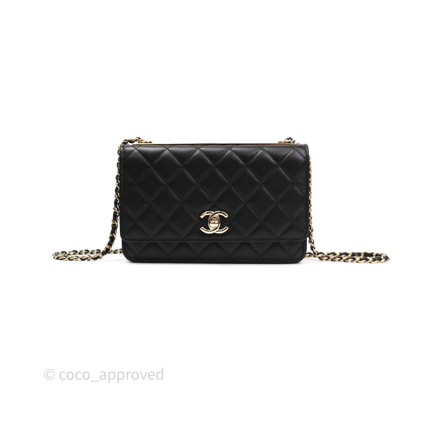 Chanel Trendy CC WOC Wallet on Chain Black Lambskin Gold Hardware