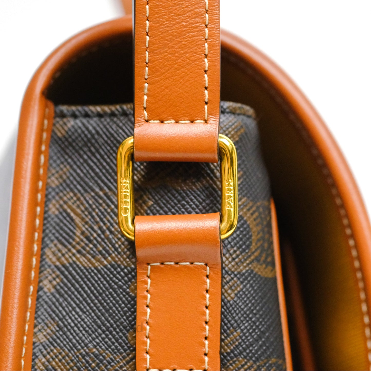 Celine Medium Folco Bag Triomphe Canvas Tan