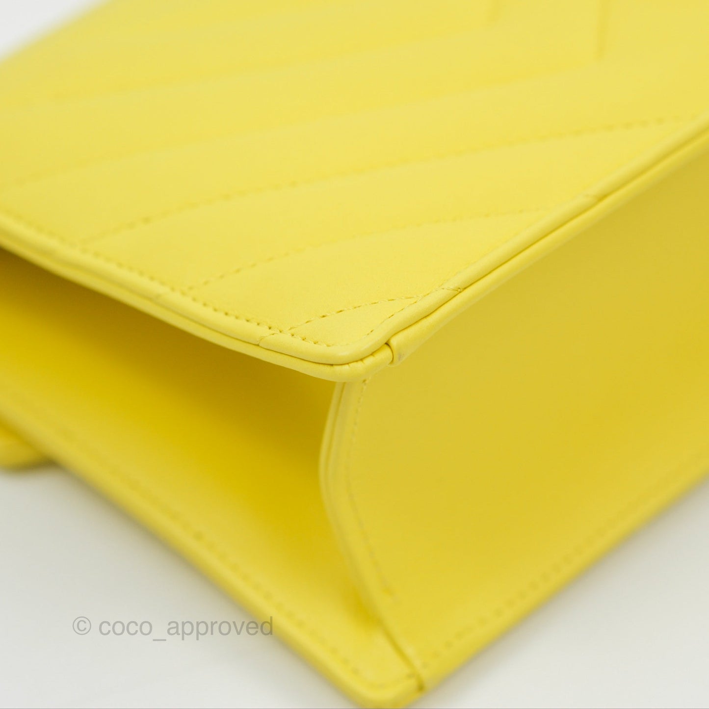 Chanel Chevron Square Envelope Flap Bag Yellow 19C