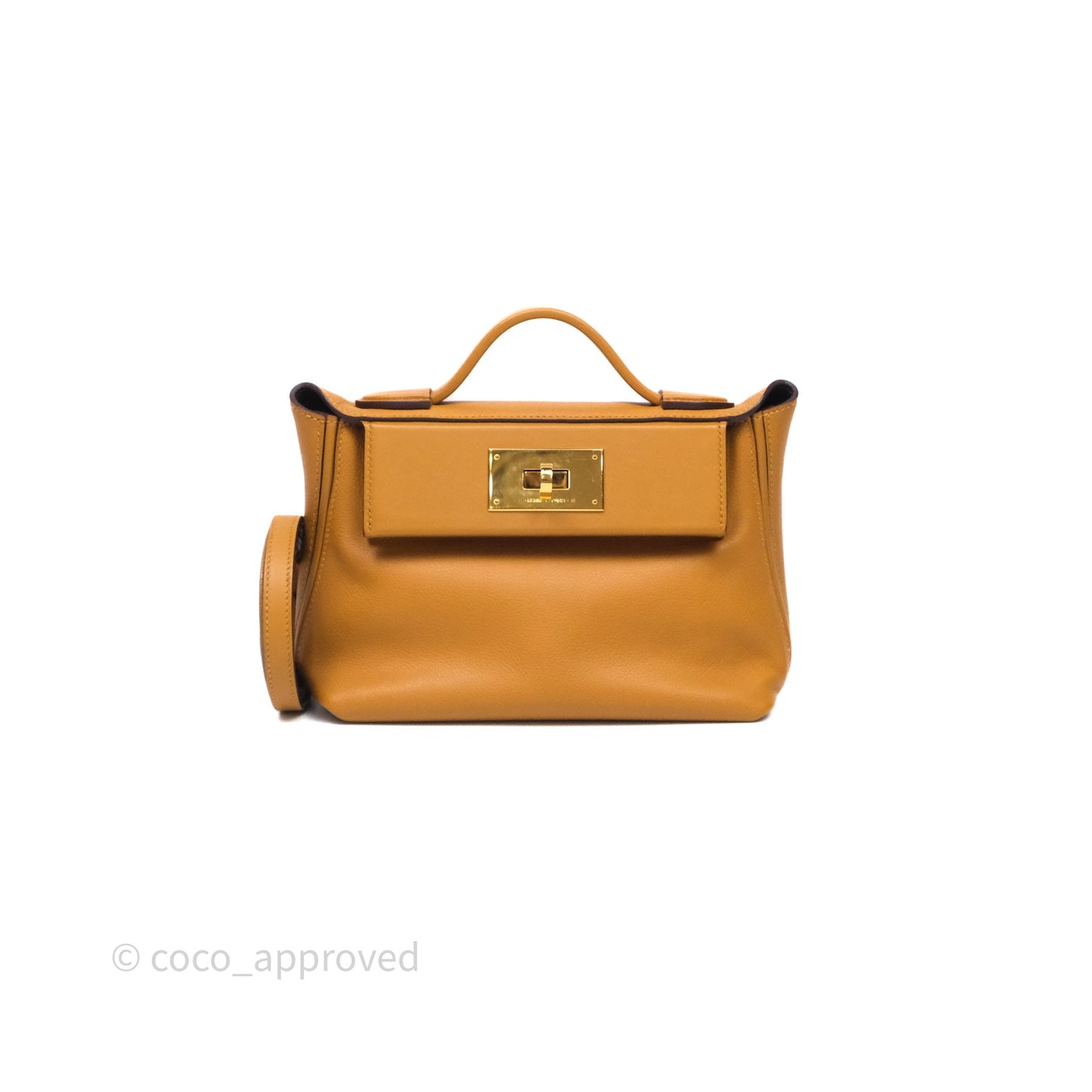 Hermès 24/24 21 Mini Caramel/Sesame/Rouge Sellier Gold Hardware