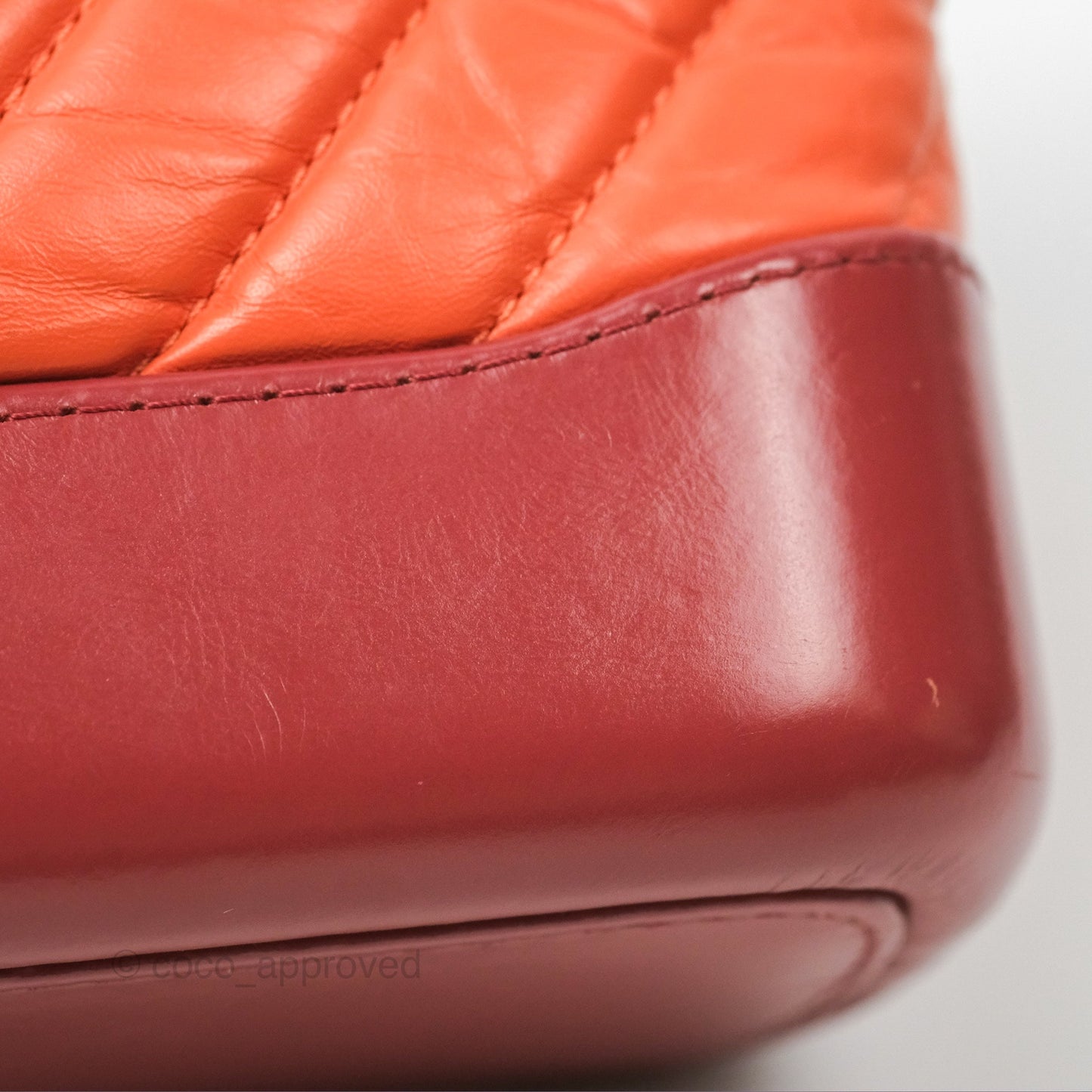 Chanel Small Gabrielle Hobo Chevron Orange Red Aged Calfskin