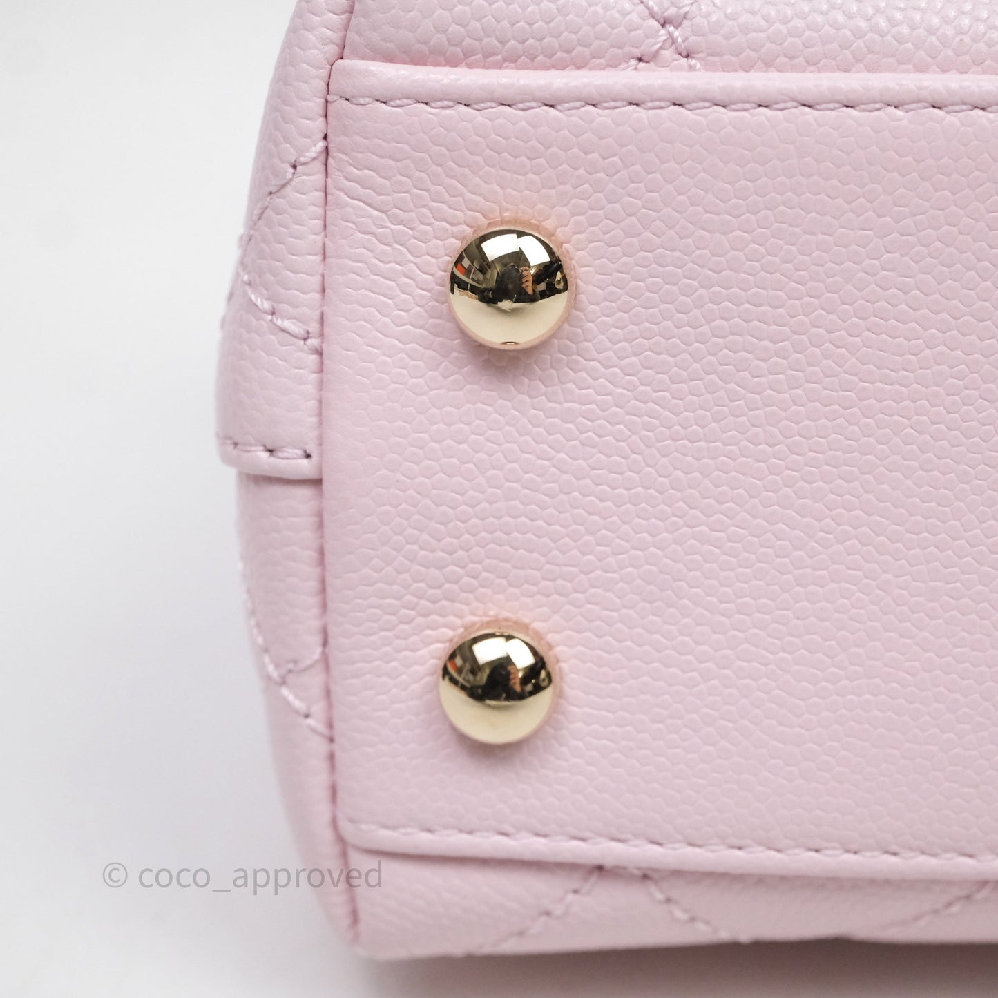 Chanel Mini Coco Handle Light Pink Caviar Gold Hardware