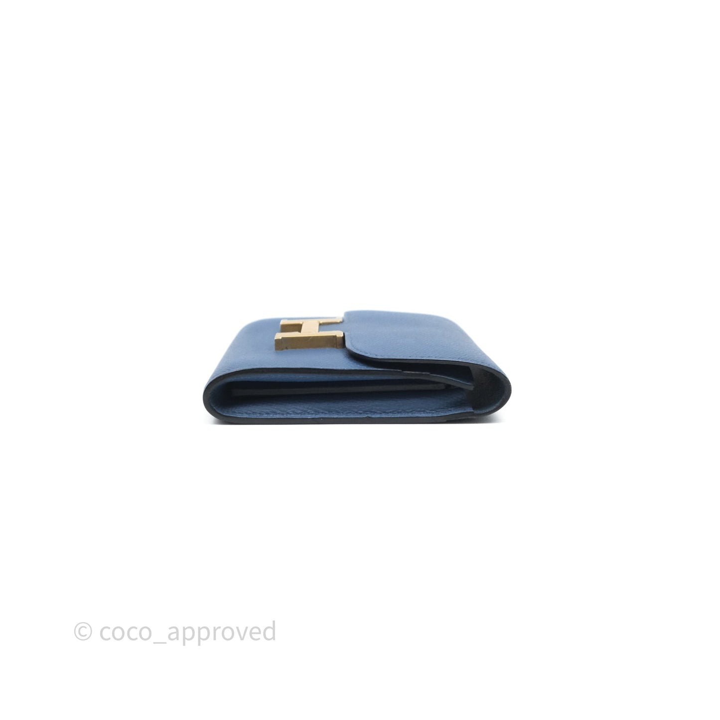 Hermès Constance Short Wallet Bleu Agate R2 Epsom Gold Hardware