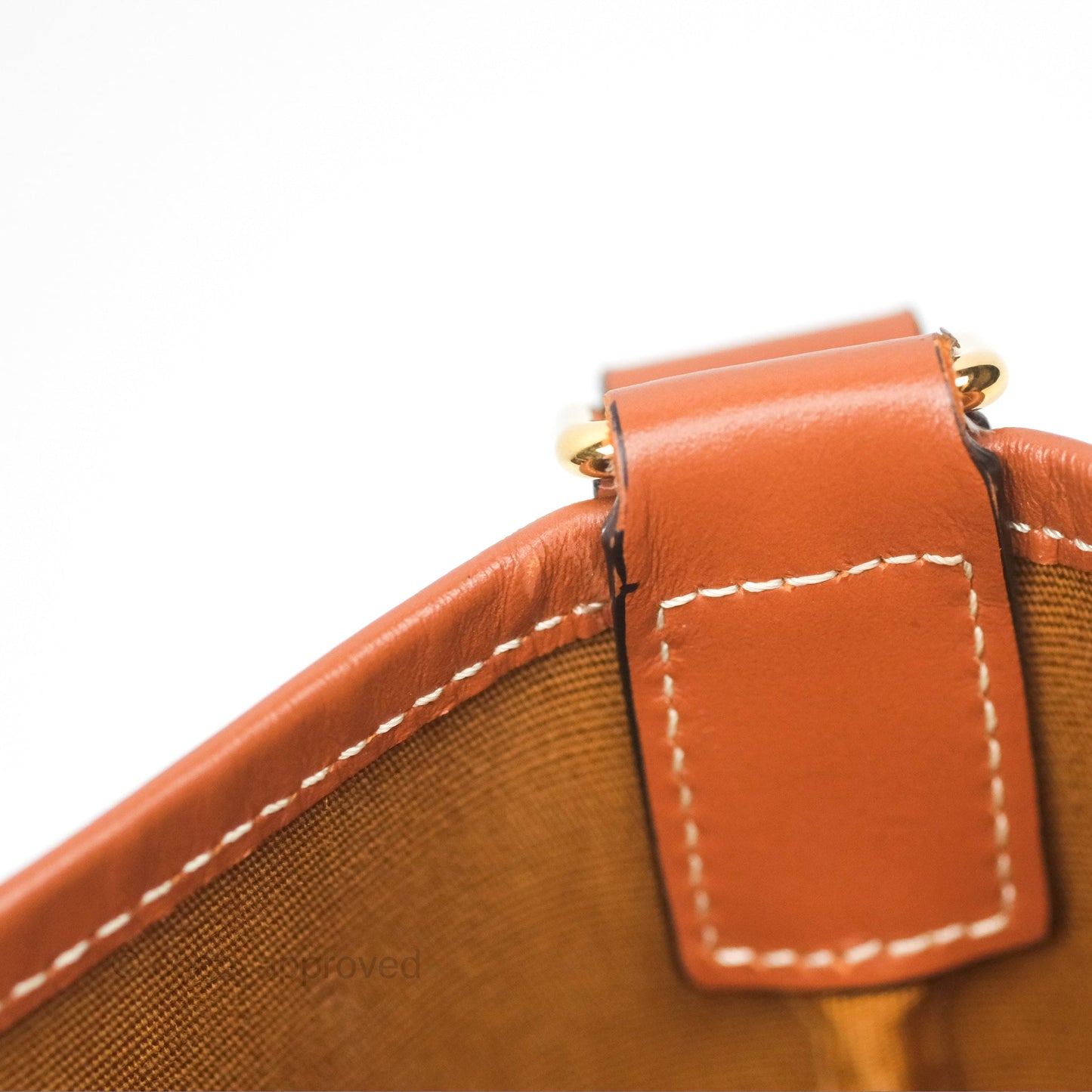 Celine Small Bucket Triomphe Canvas Tan Calfskin