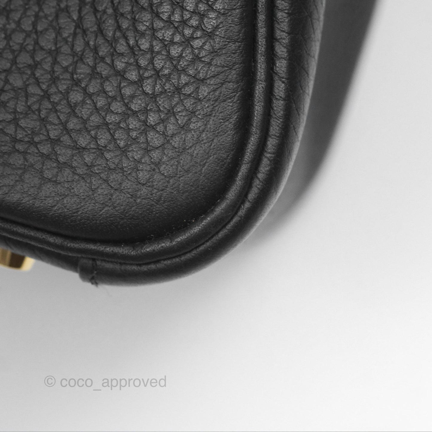 Hermès Mini Lindy 20 Noir 89 Clemence Gold Hardware