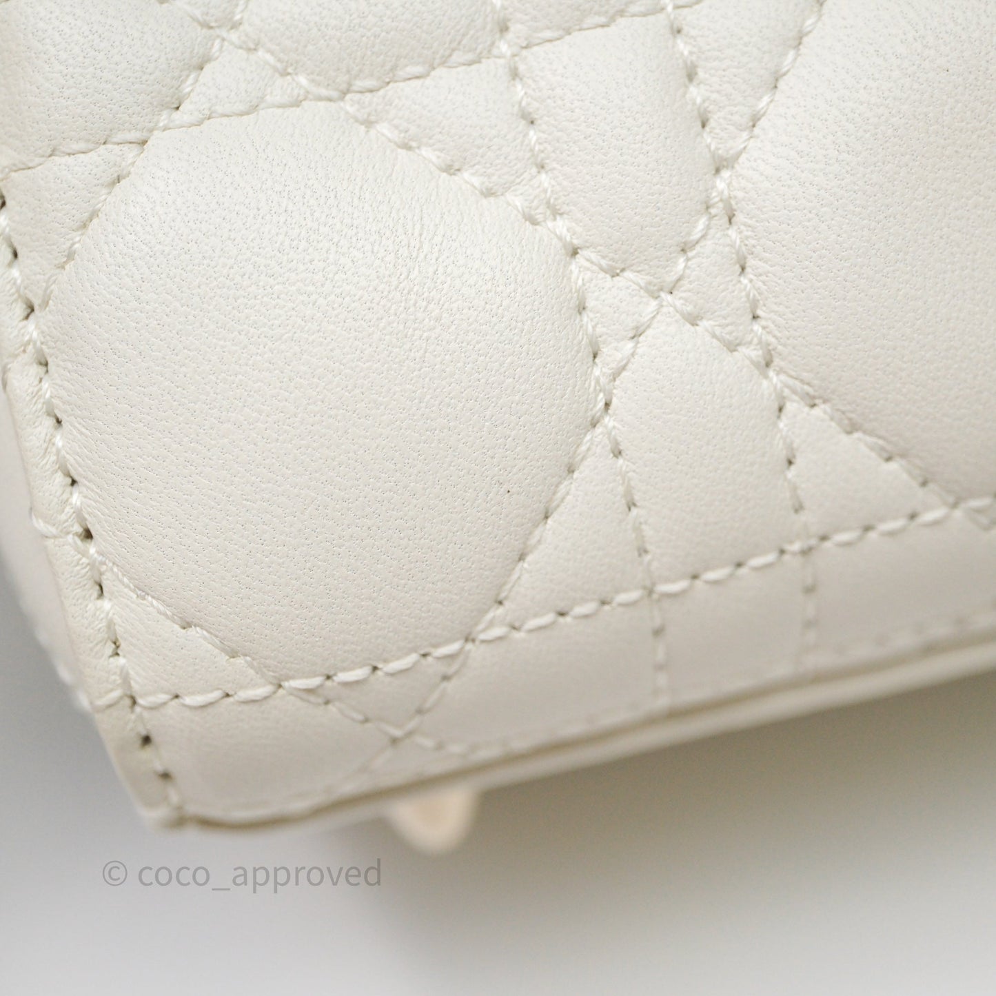 Christian Dior Small My ABCDior Lady Dior Bag White Cannage Lambskin Gold Hardware