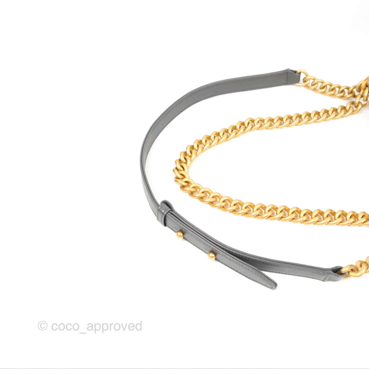 Chanel Small Boy Dark Grey Caviar Aged Gold Hardware