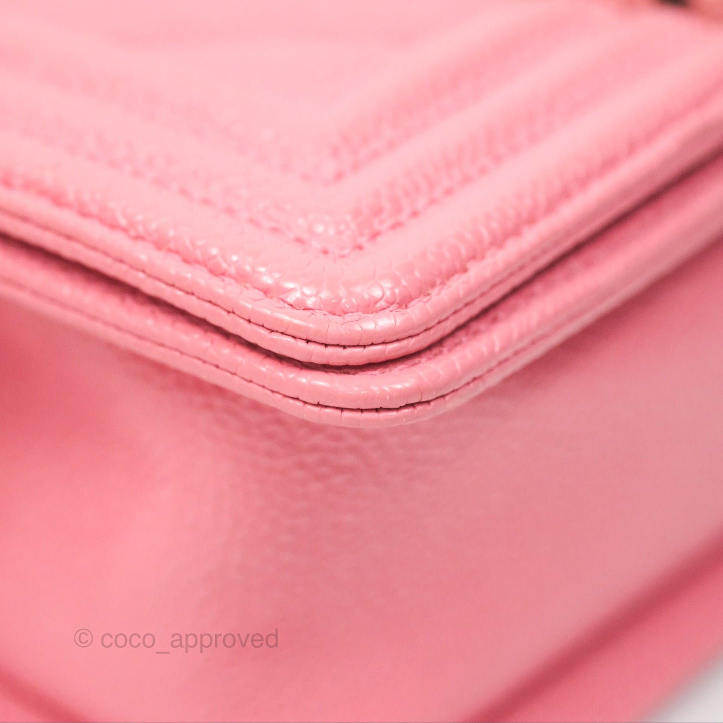 Chanel Small Boy Chevron Pink Caviar Silver Hardware