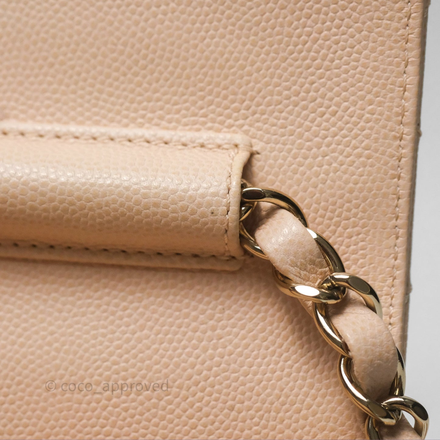 Chanel Quilted Small Like The Wallet Flap Light Beige Pink Caviar Light Gold Hardware 22C