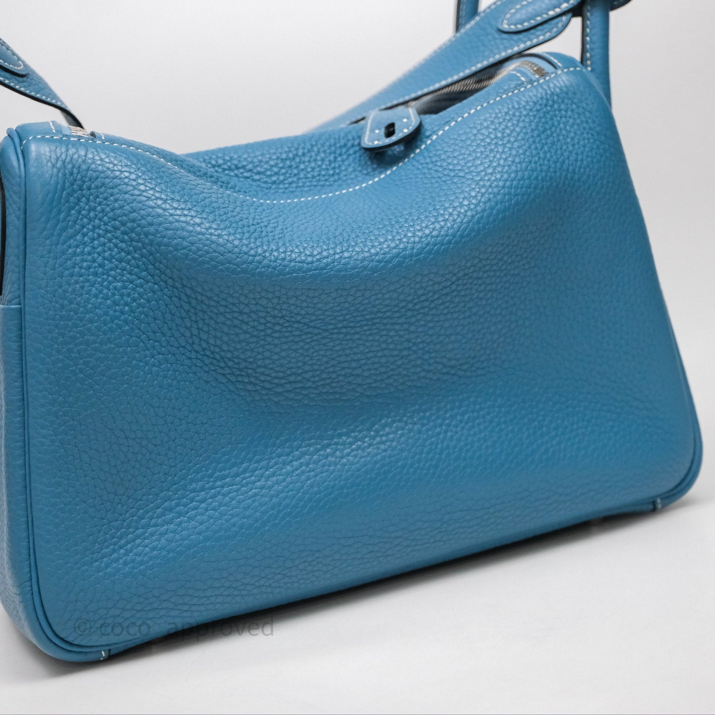 Hermès Lindy 30 Bleu Jean 75 Clemence Palladium Hardware