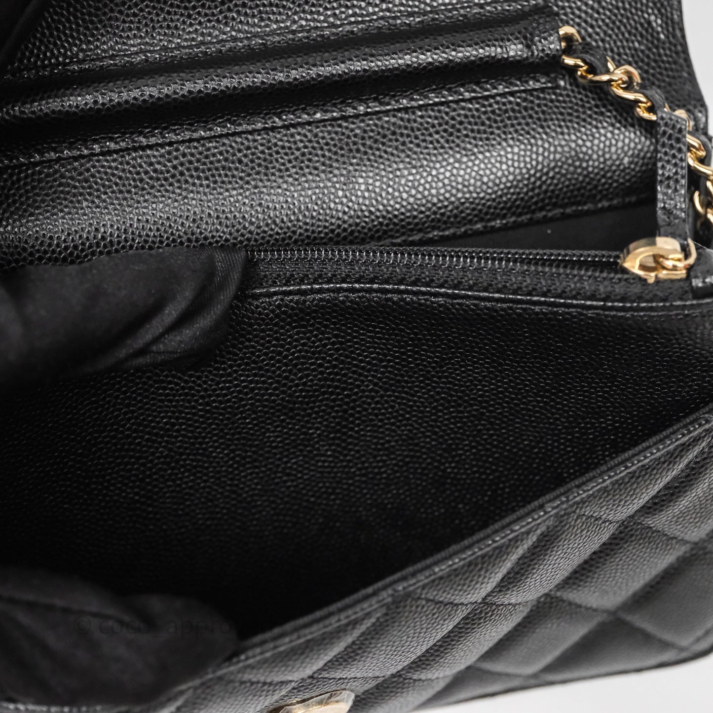 Chanel Quilted WOC with Charms Black Caviar Gold Hardware