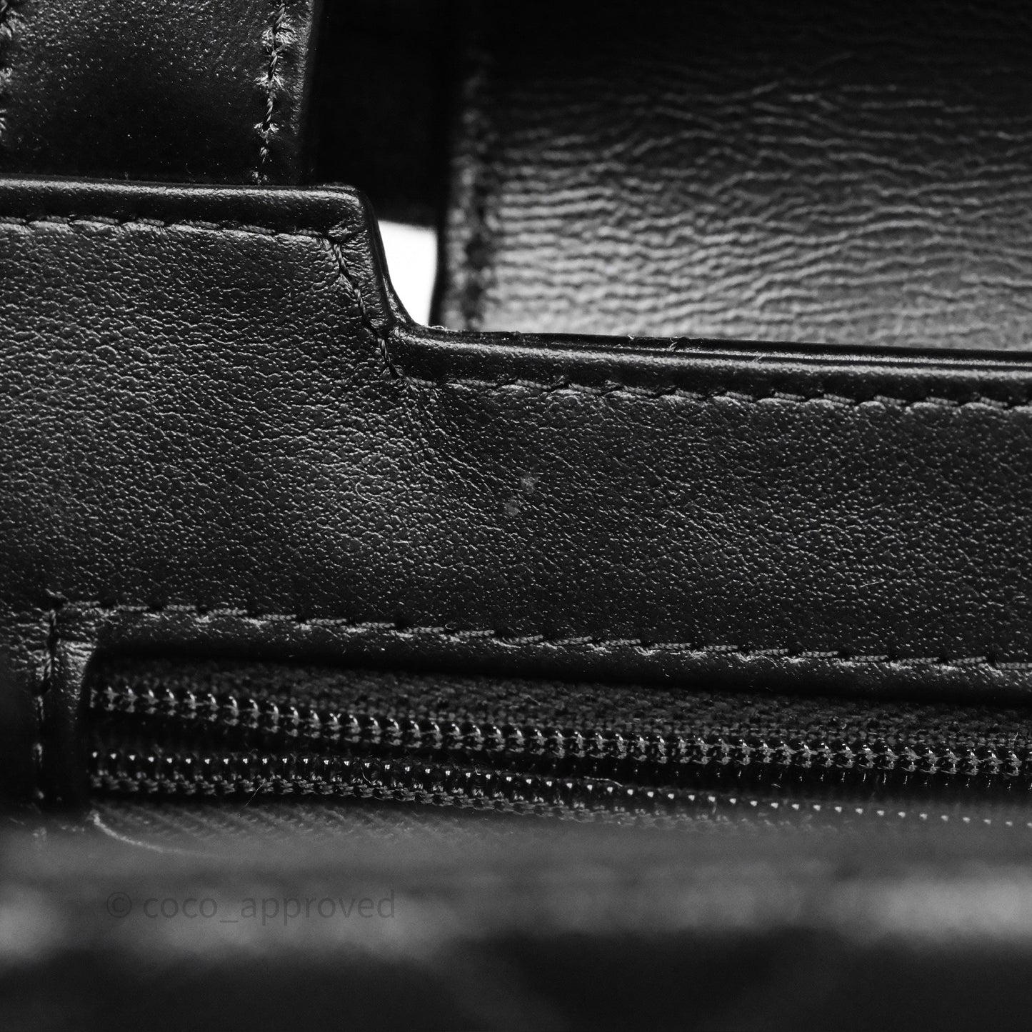 Chanel Kelly Bag Quilted Black Shiny Crumpled Calfskin Aged Gold Hardware