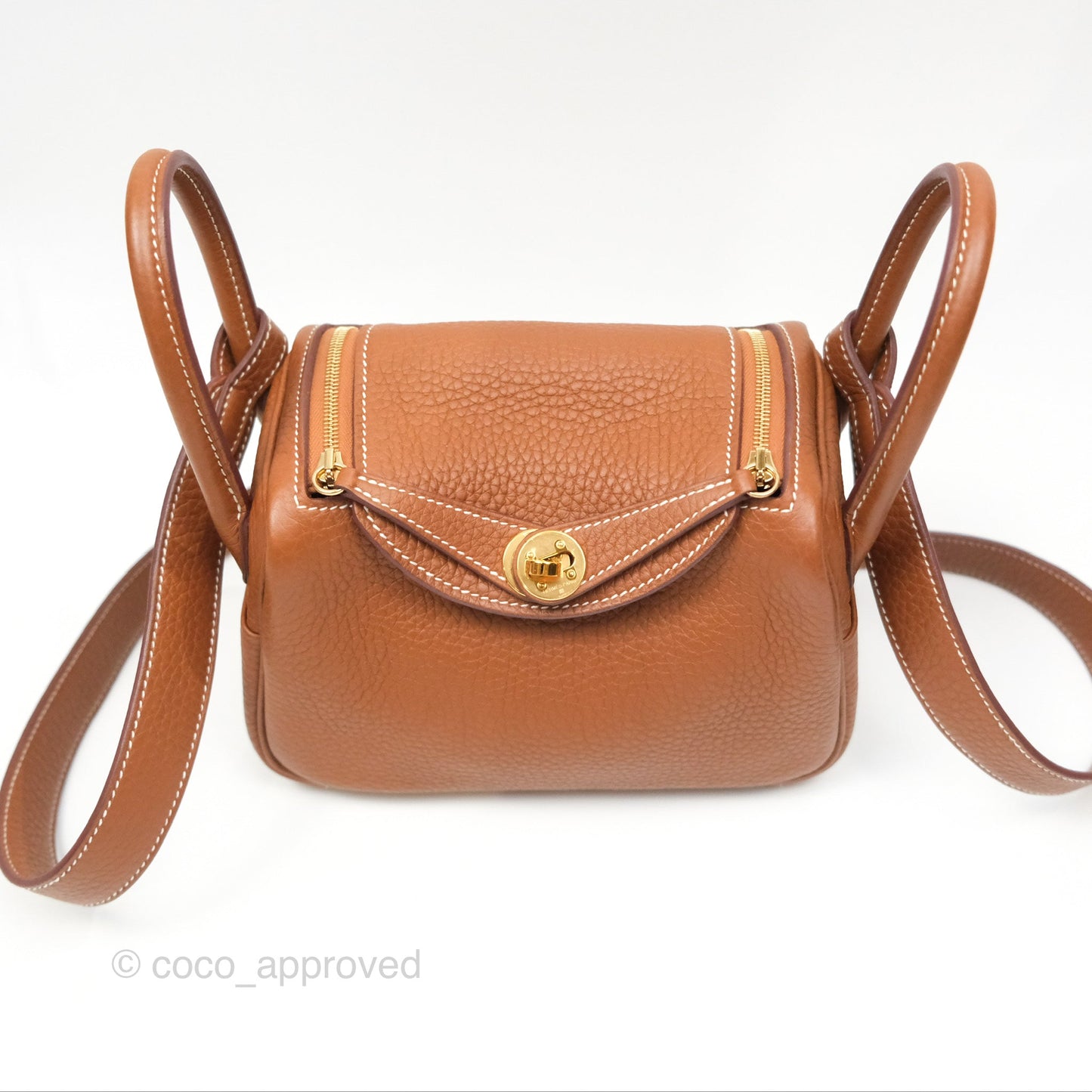 Hermès Mini Lindy 20 Gold Clemence Gold Hardware