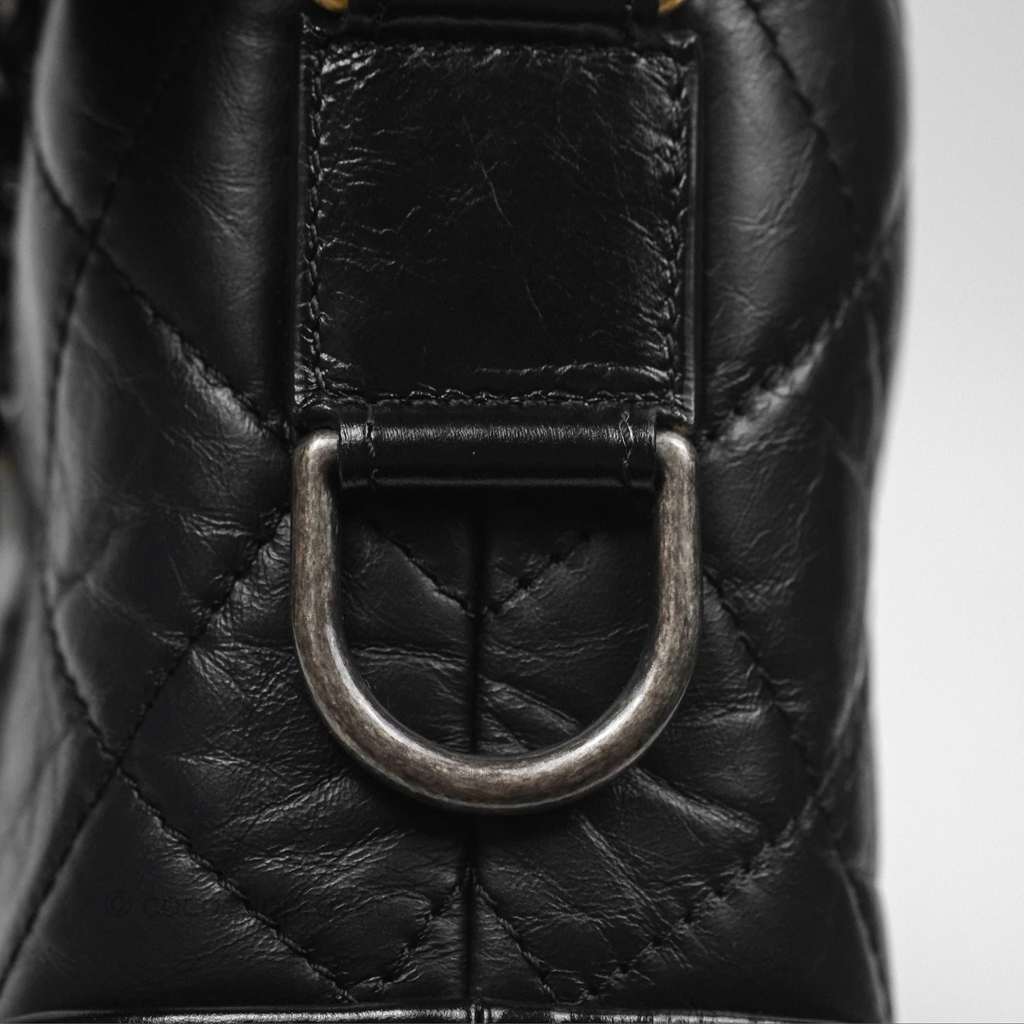 Chanel Small Gabrielle Hobo Quilted Black Aged Calfskin