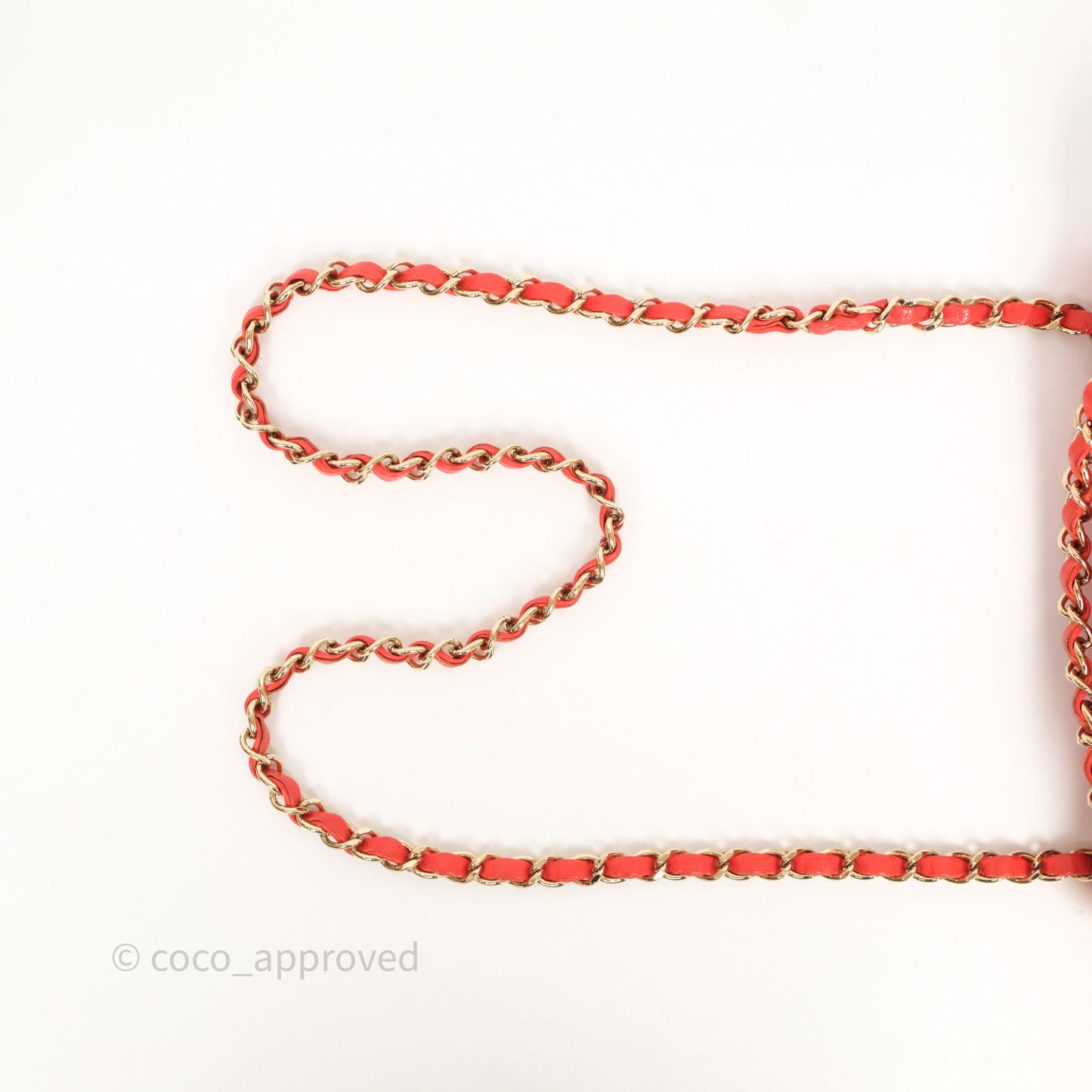 Chanel Small Classic Flap Quilted Red Orange Caviar Gold Hardware