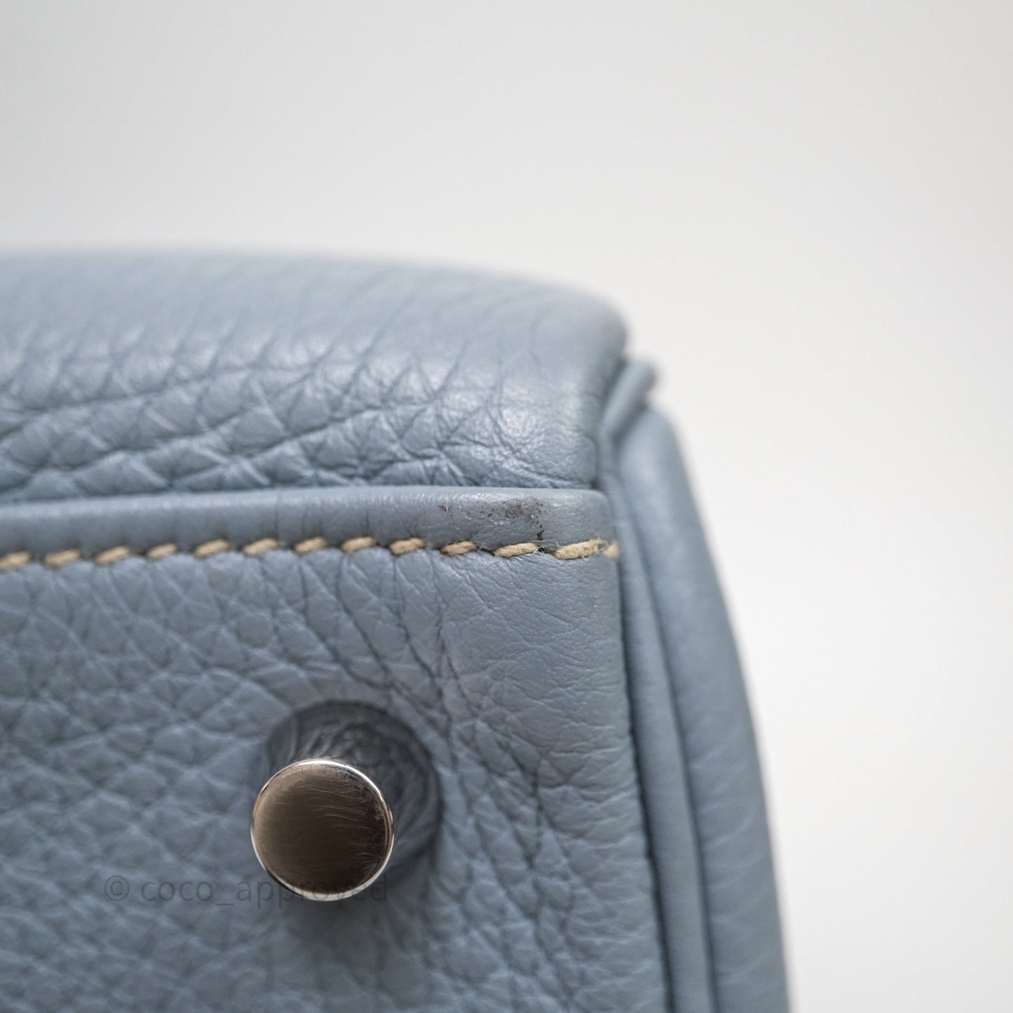 Hermès Kelly 28 Bleu Lin J7 Togo Palladium Hardware
