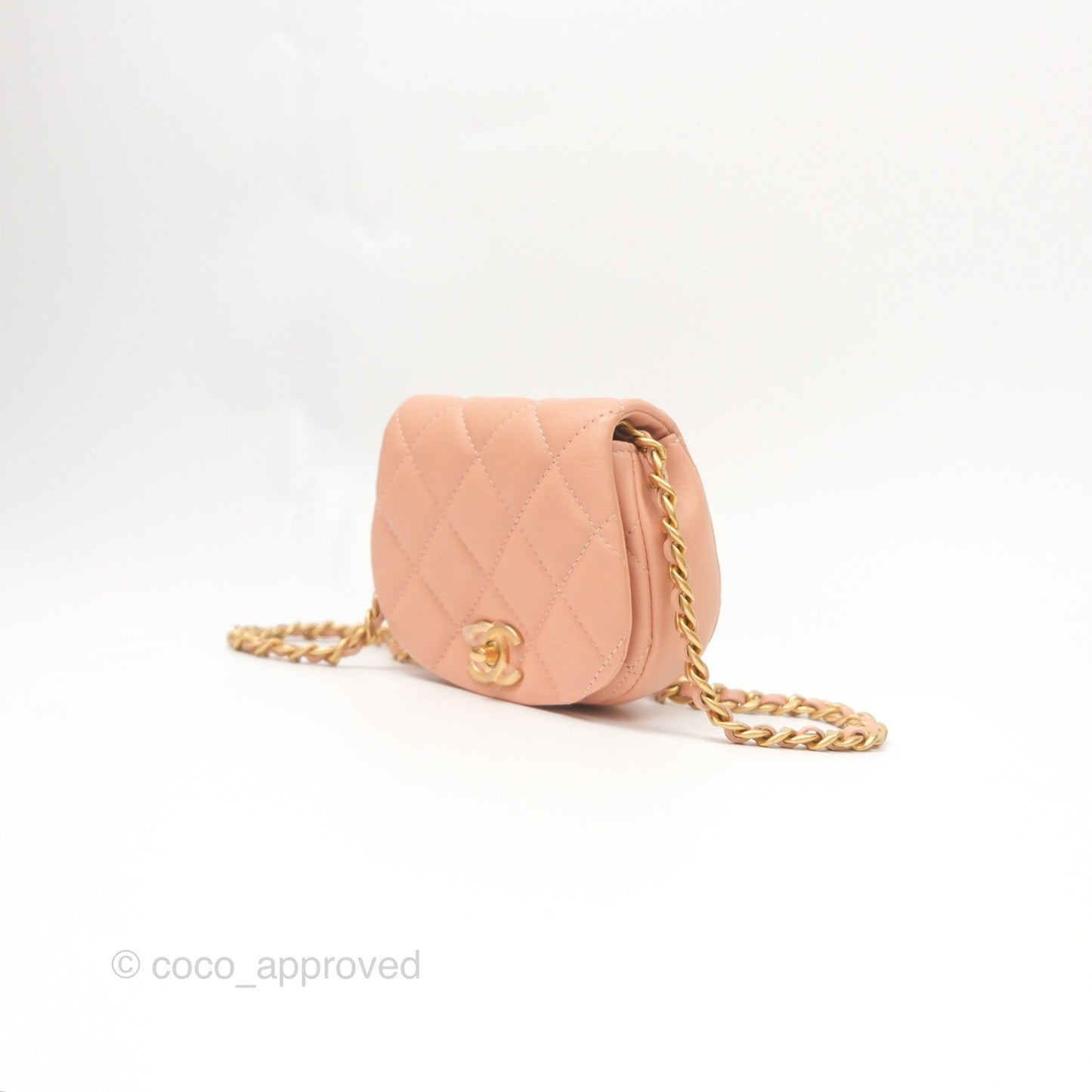 Chanel Mini Clutch with Chain Beige Calfskin Aged Gold Hardware