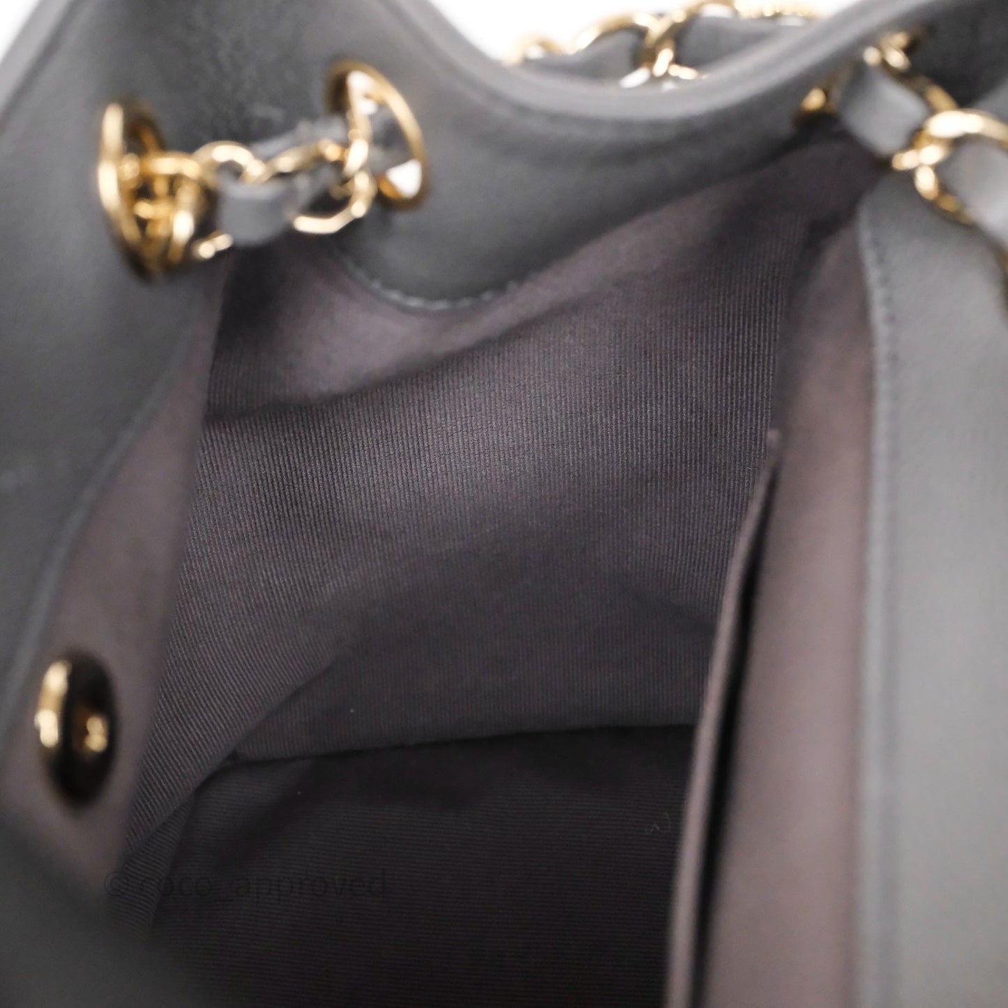 Chanel Small Duma Backpack Dark Grey Caviar Gold Hardware 23K
