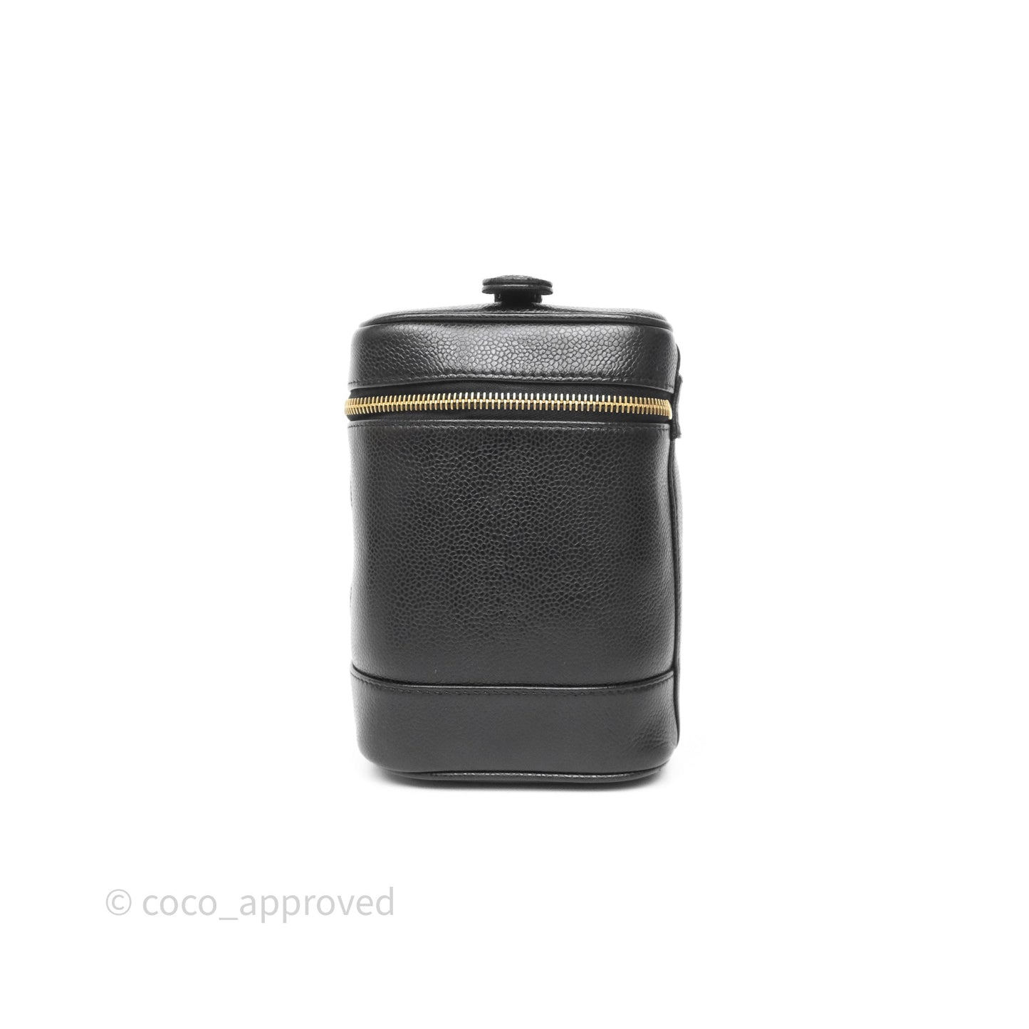 Chanel Vintage Vanity Case Black Caviar Gold Hardware