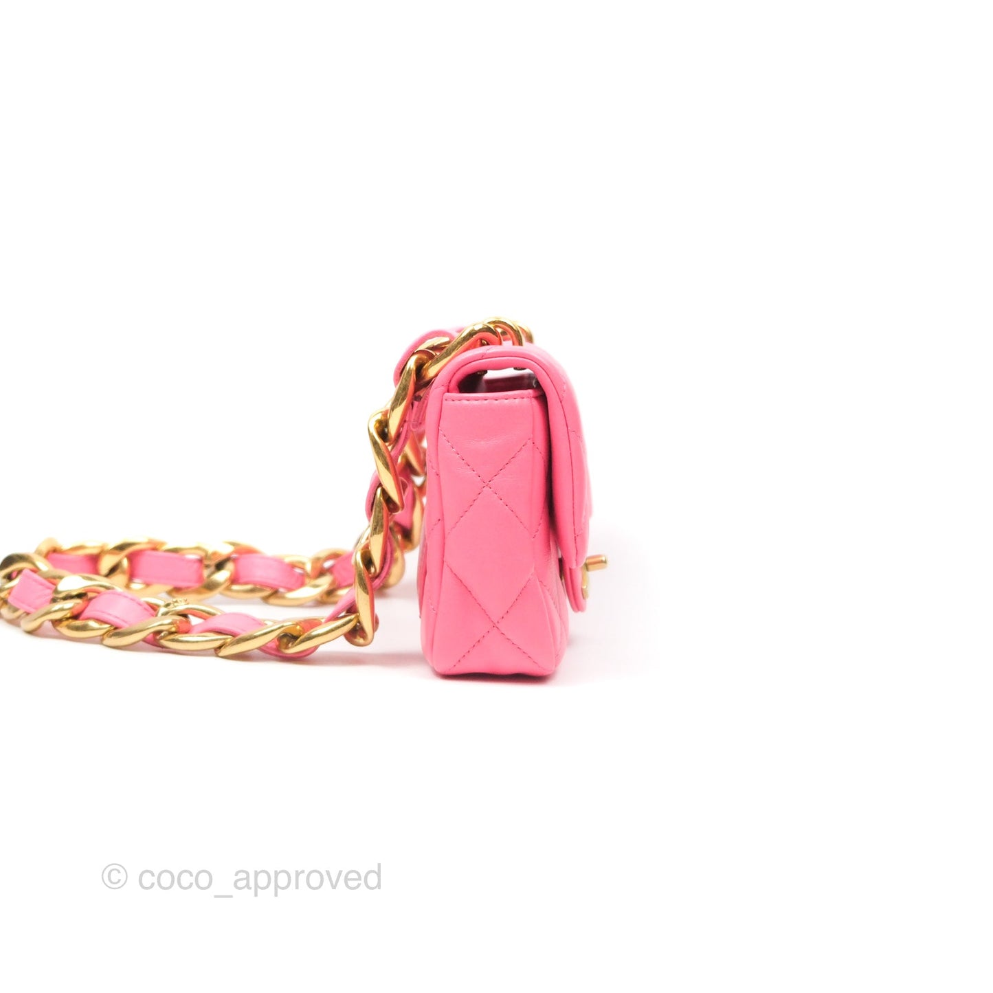 Chanel Quilted Mini CC Funky Town Flap Pink Lambskin Aged Gold Hardware