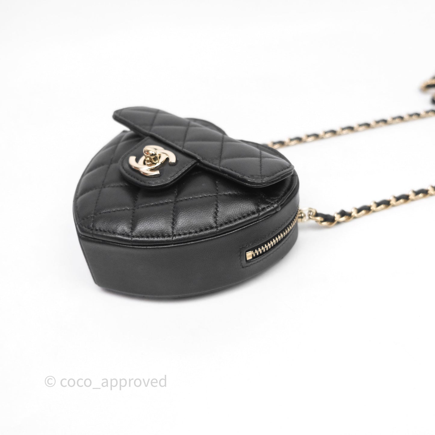 Chanel Small Heart Bag Black Lambskin Gold Hardware