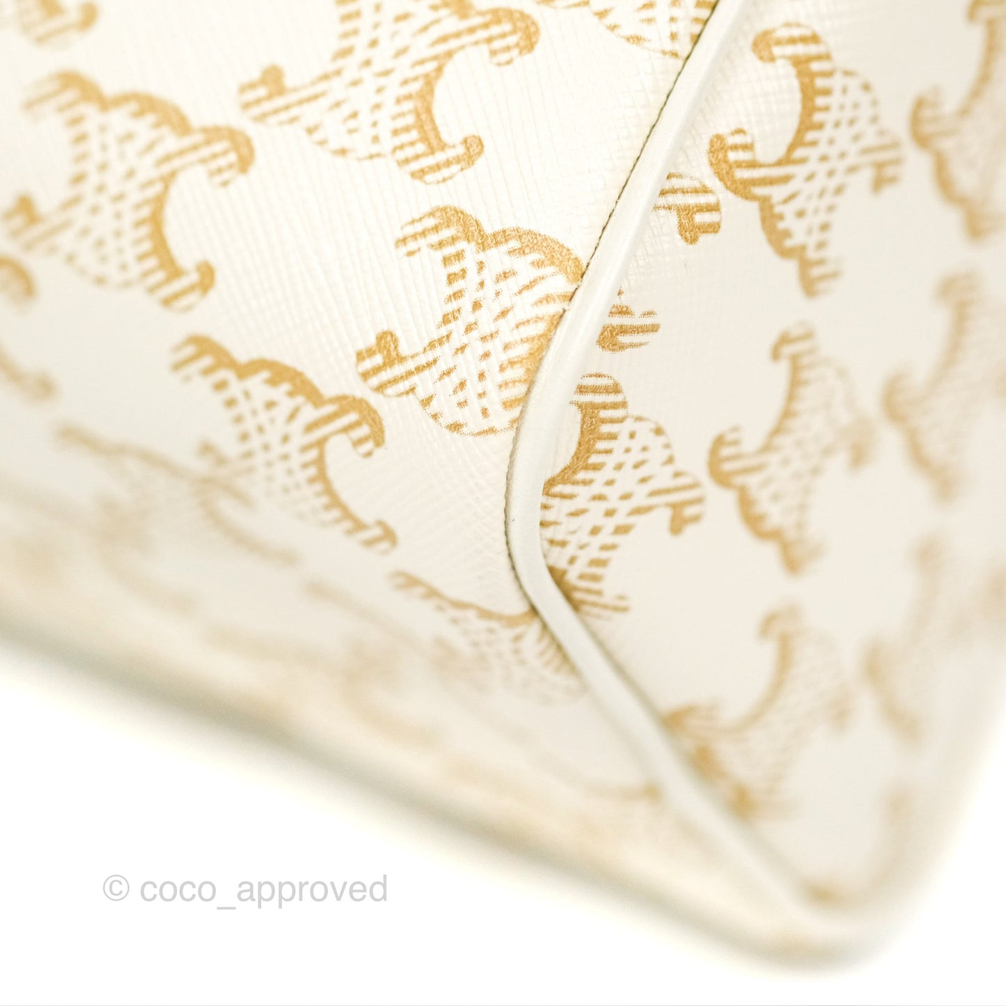 Celine Small Boston Bag White Triomphe Canvas Calfskin