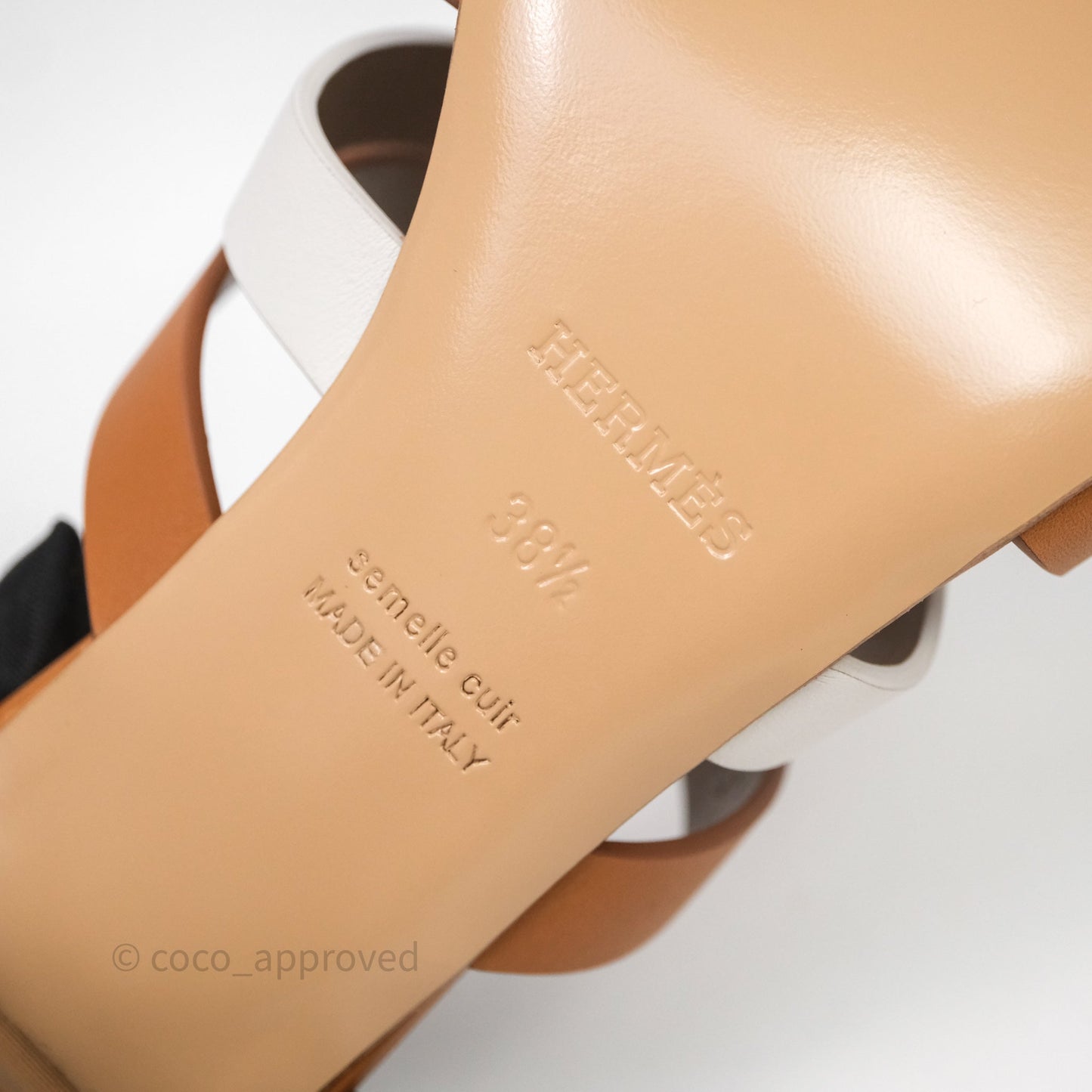 Hermes Amica Sandal Blanc/Naturel Size 38.5