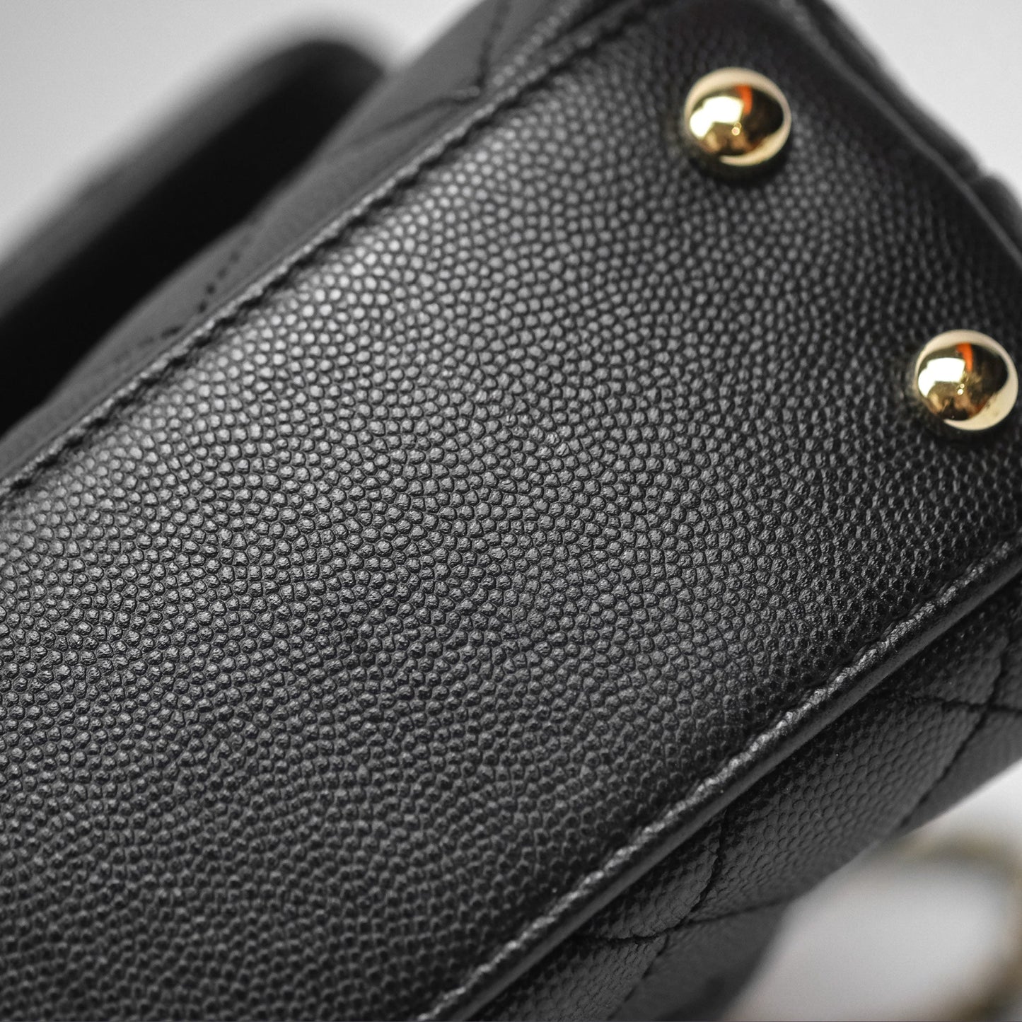 Chanel Small Coco Handle Quilted Black Caviar Gold Hardware