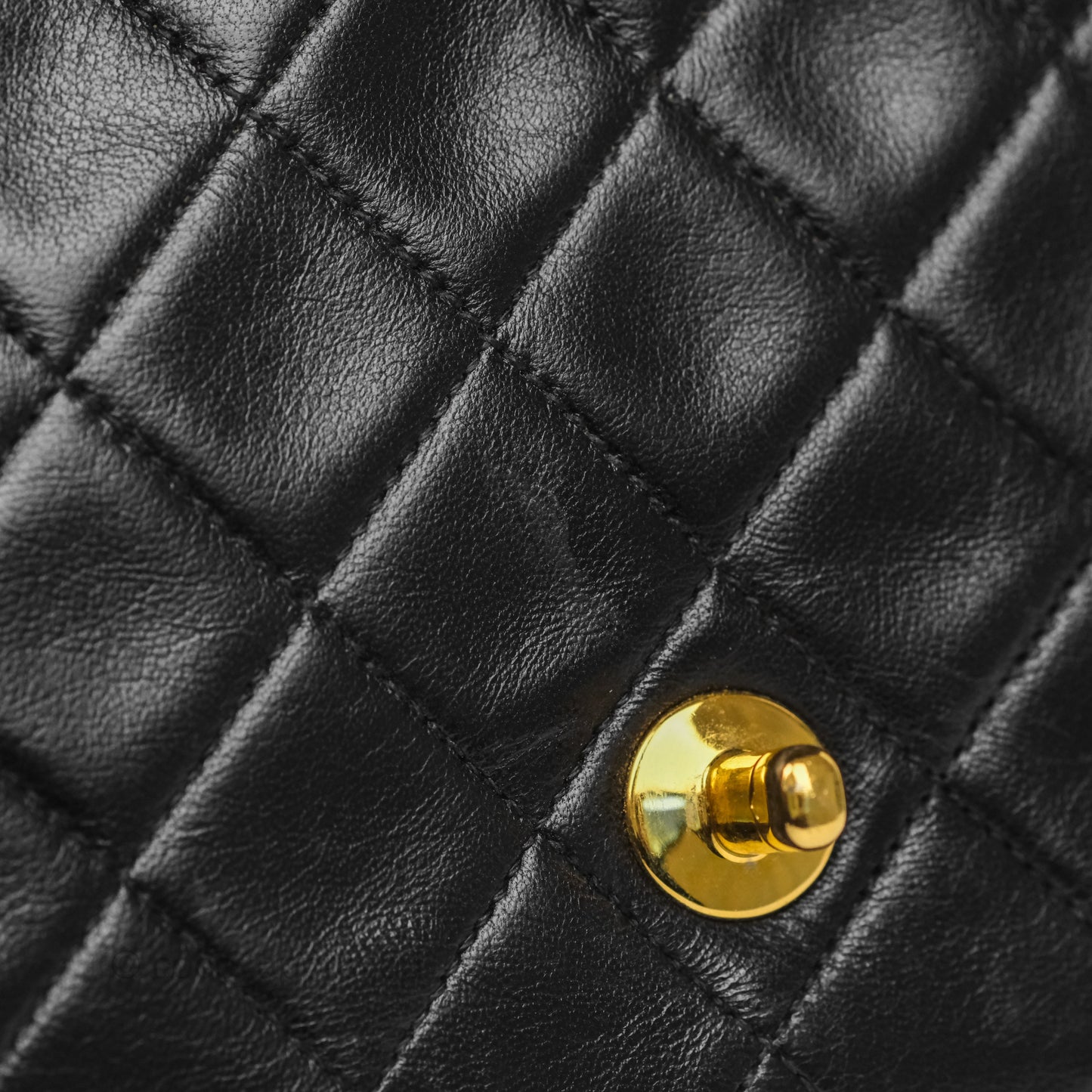 Chanel Vintage Small Diana Flap Black Lambskin 24K Gold Hardware